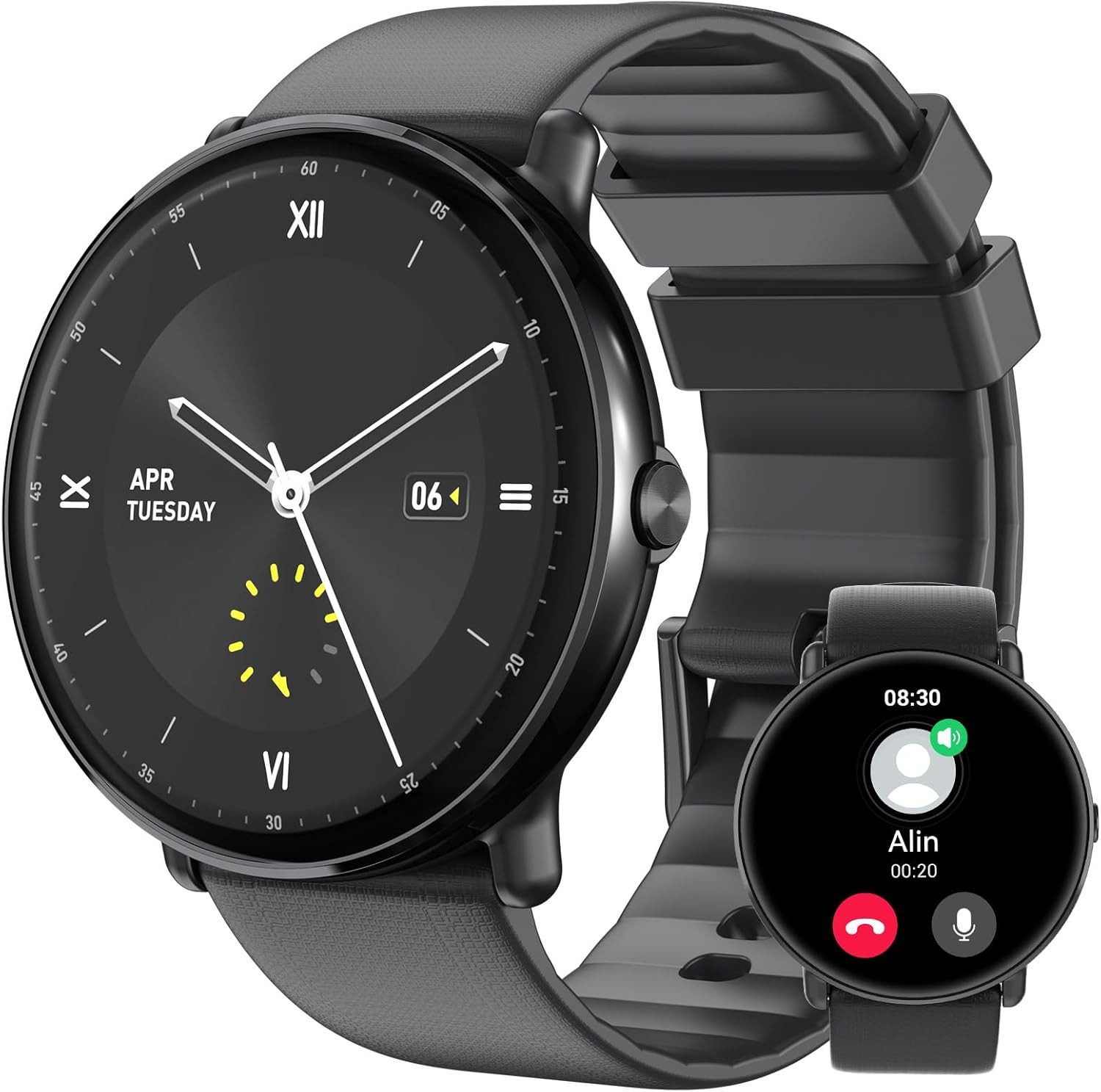 Vivitar Damen & Herren – Fitnessuhr mit Bluetooth-Telefonie, AMOLED-Display Smartwatch 25 Tage Standby, kompatibel mit iOS und Android, Schnellladefunktion, Zyklusverfolgung, Musiksteuerung, über 290 Zifferblätter, 260-mAh-Akku, 111 Sportmodi, IP68-Wasser
