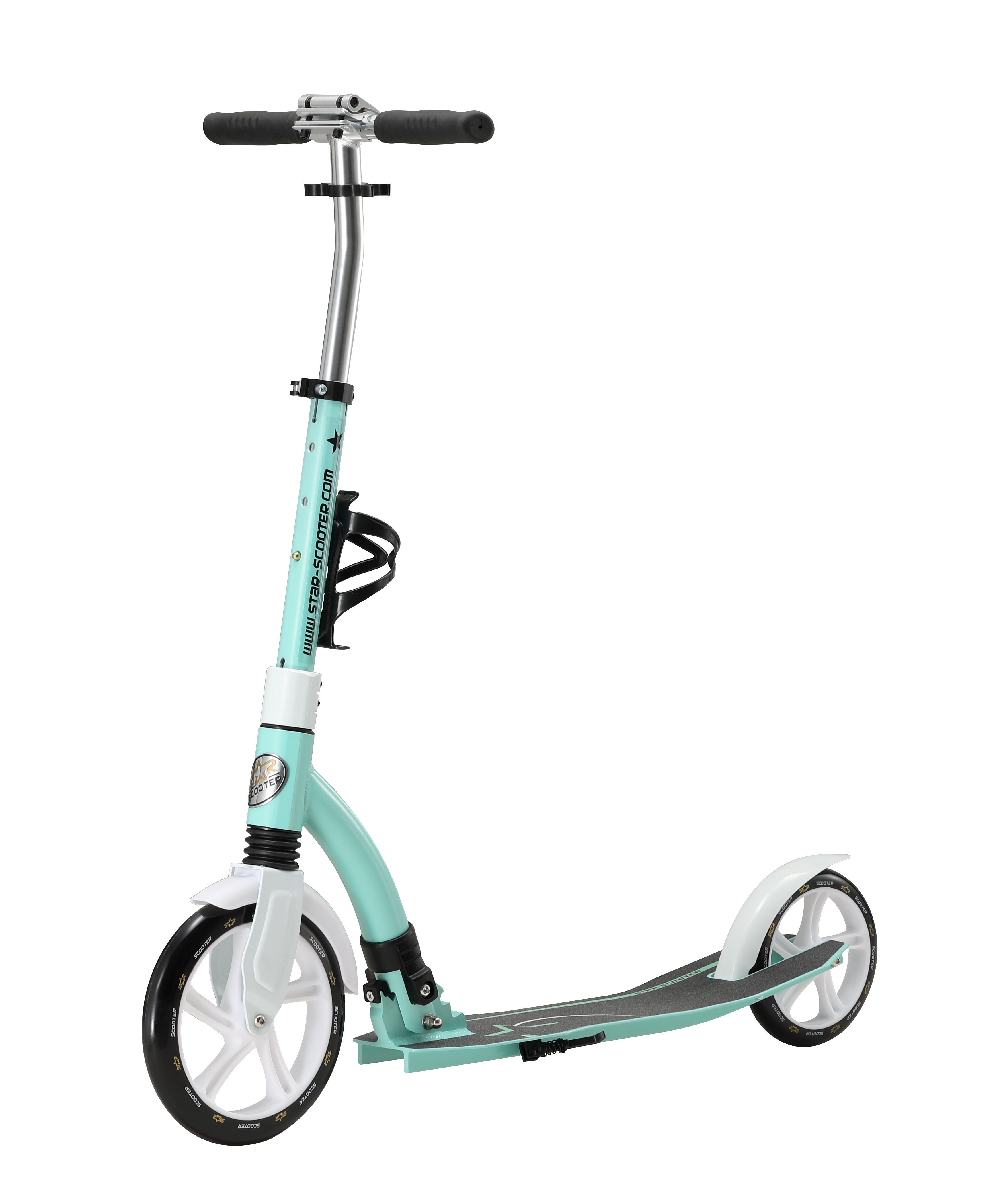 Star-Scooter Cityroller 230 mm, ab 8 Jahre, Kinder City Roller ab 158 cm, Jungen, Mädchen, Klappbar, Höhenverstellbar, Seitenständer, Aluminium