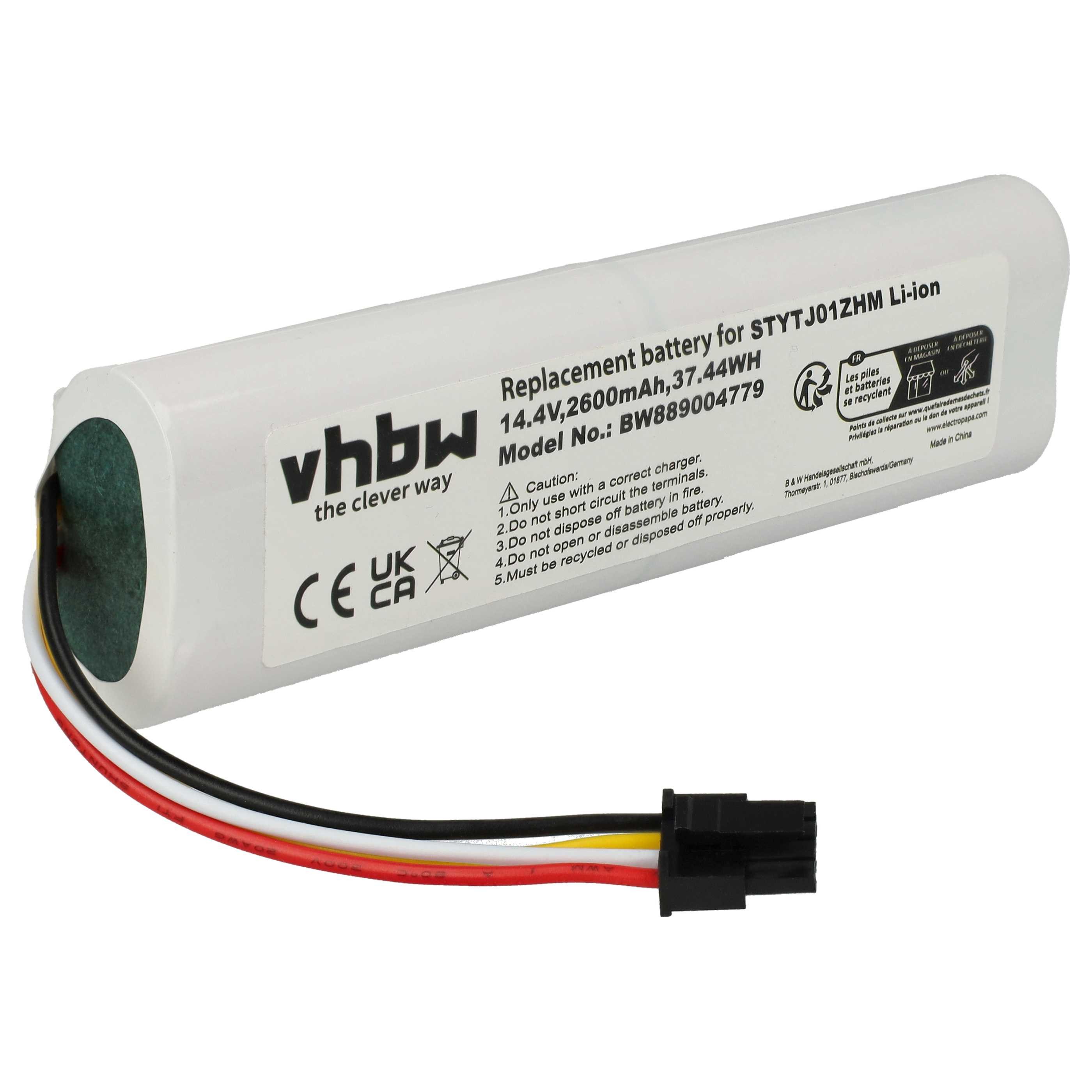 vhbw Akku passend für Xiaomi Dreame Bot L10 Pro RLS5L, Bot L10s Ultra Gen2 Staubsauger-Akku Akku Li-Ion 2600 mAh (14,4 V), Leistungsfähiger Austausch-Akku für Ihren Saugroboter