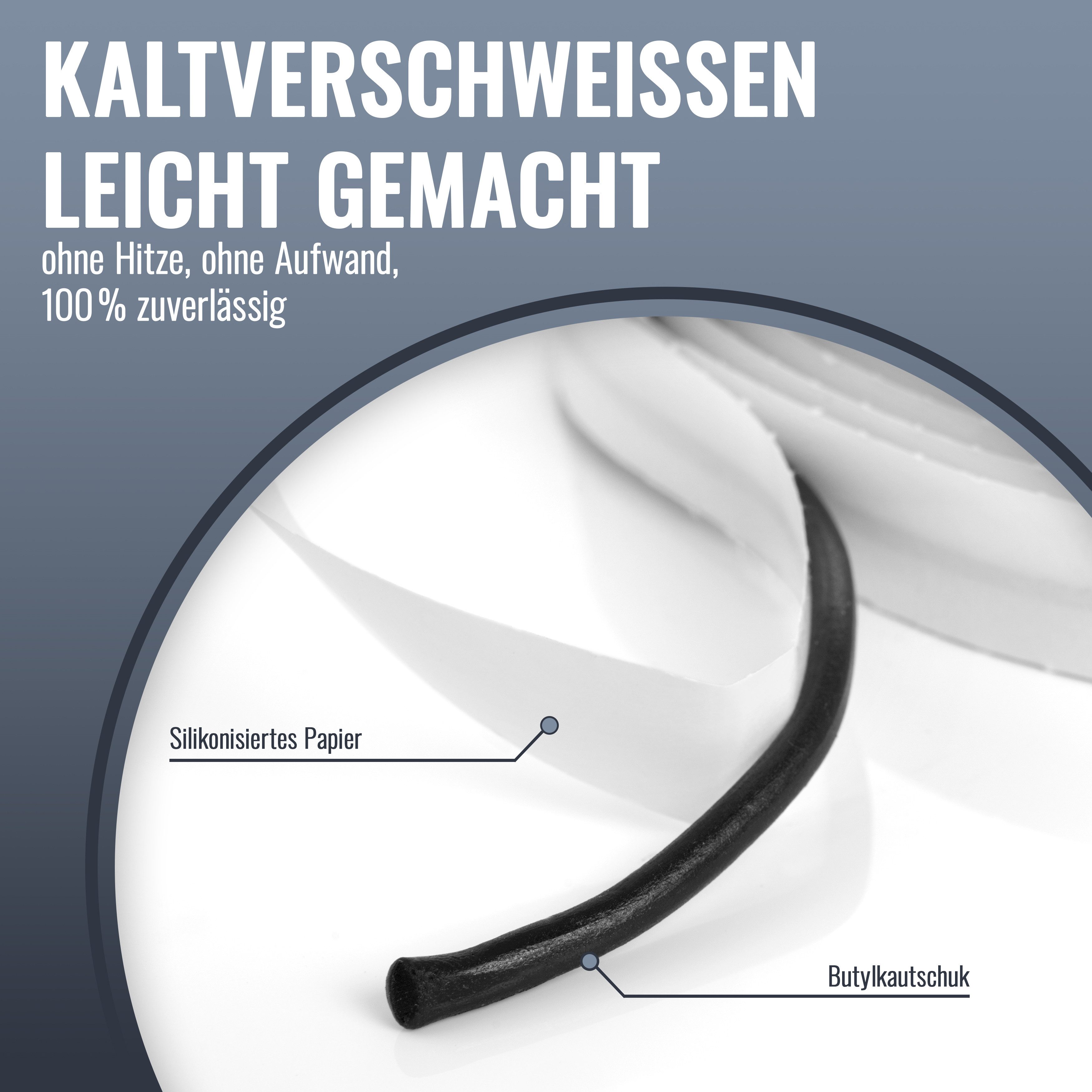 Poppstar Dichtband Butylrundschnur selbstklebend Wasserdichtes & diffusionsdichtes Butyl Abdichtband