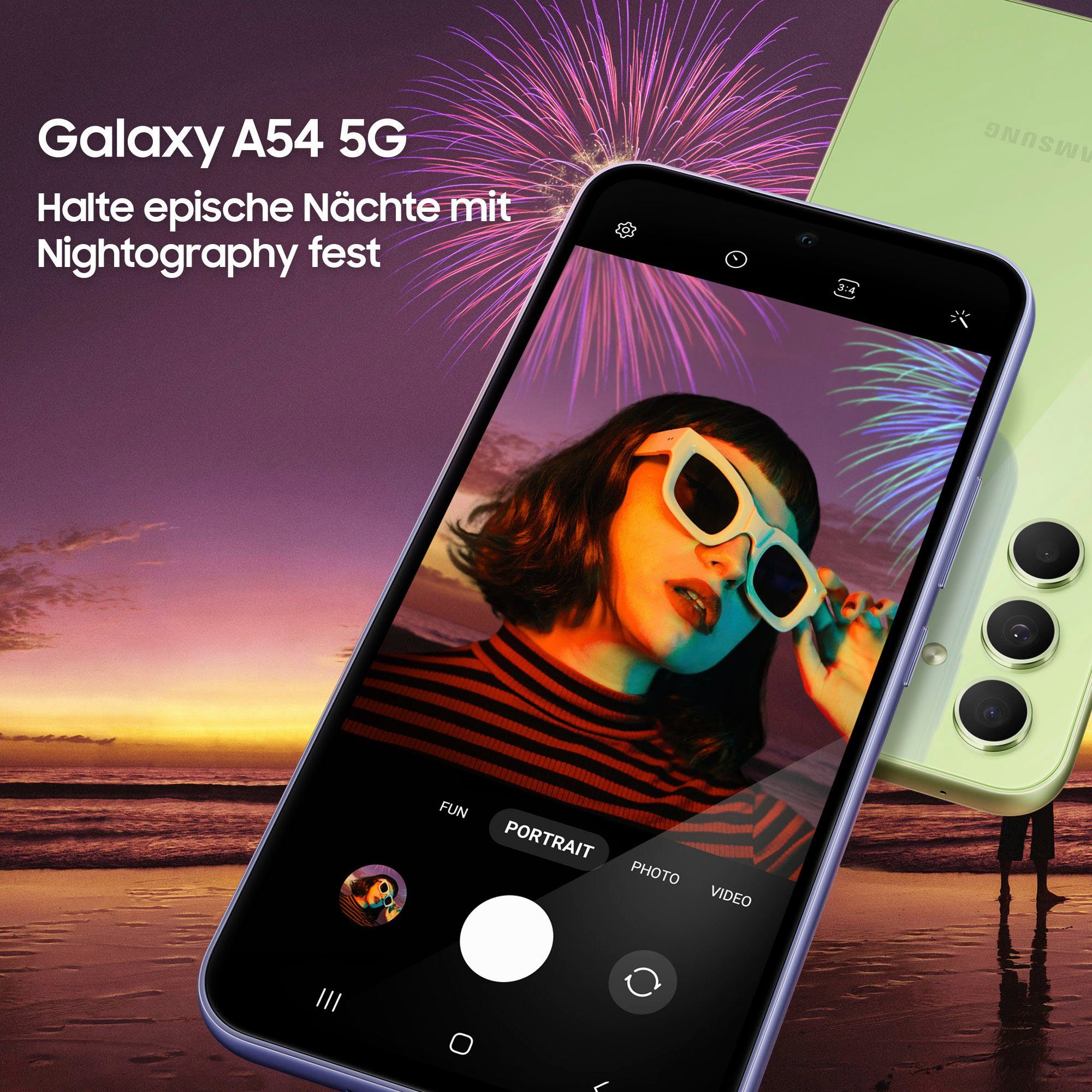 Samsung Galaxy A54 5G 128 GB Smartphone 50 lila Zoll, (16,31 cm/6,4 MP 128GB Kamera) Speicherplatz