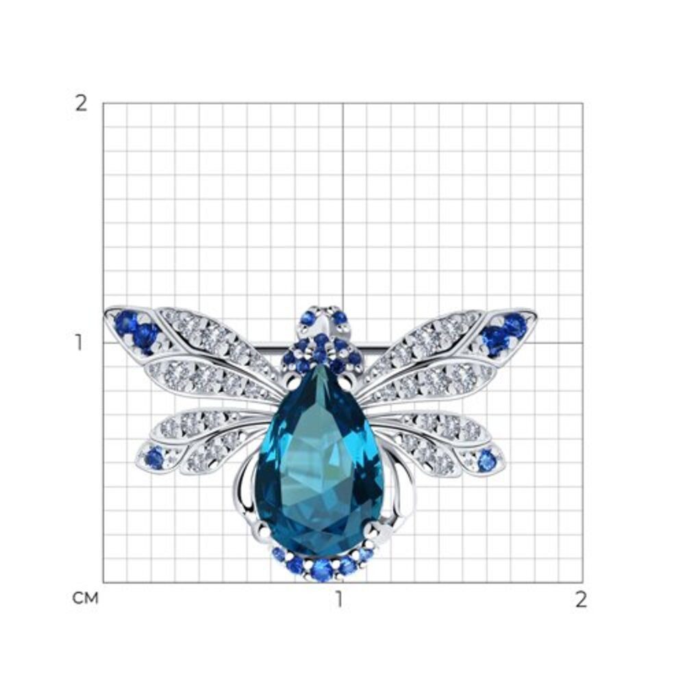 Secretforyou Brosche Brosche Anstecknadel 925 Silber Sitall Zirkonia Echtschmuck, 925 Silber