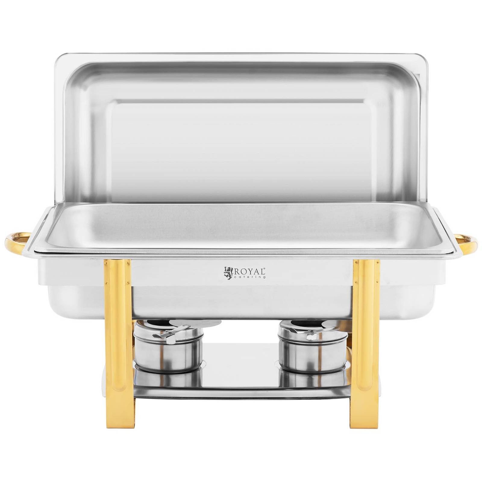 Royal Catering Speisenwärmer Chafing Dish GN 1/1 Warmhaltebehälter 9L Wasserbad 2 Brennstoffzellen – Bild 5 von 5