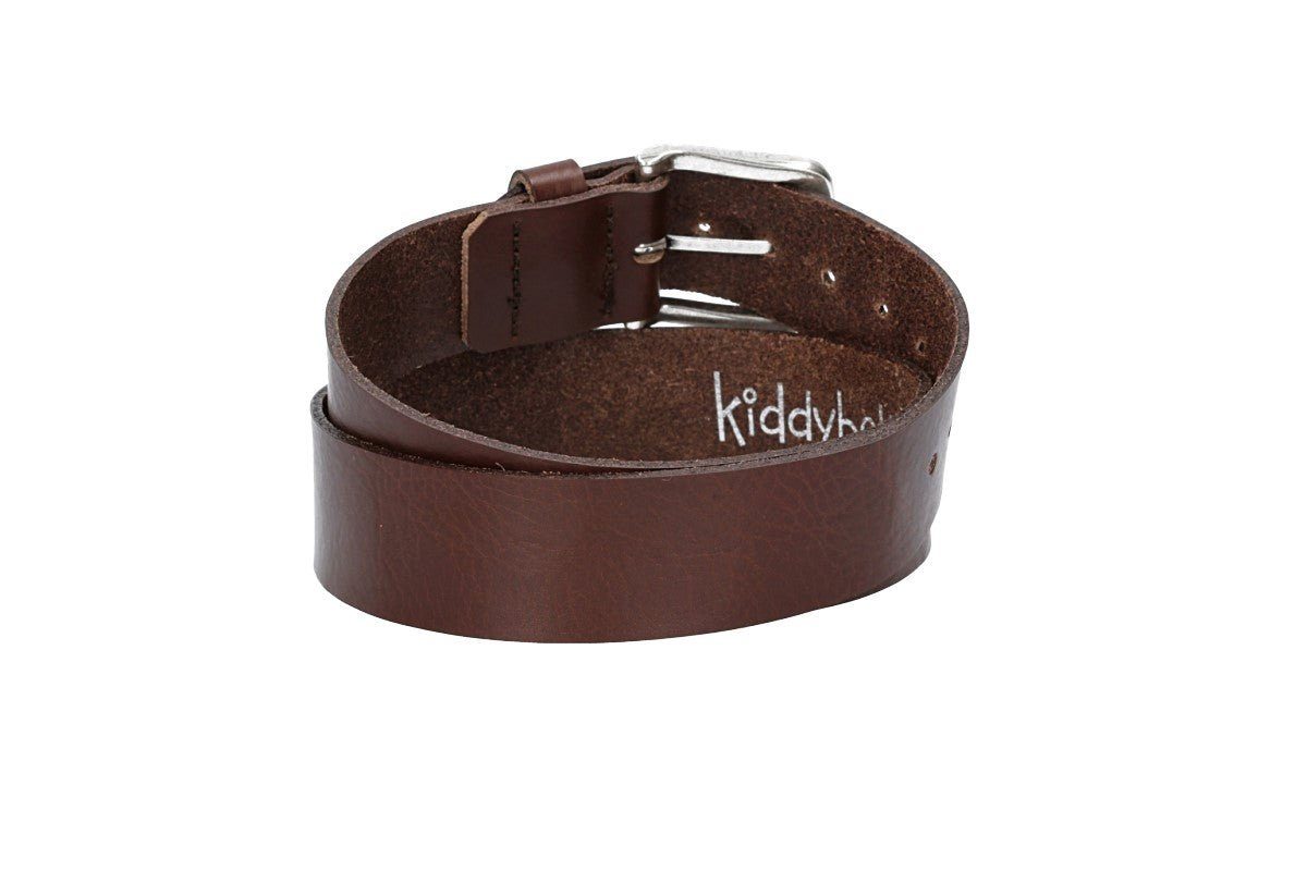 kiddybelts Ledergürtel Ledergürtel Kids 30mm in Braun mit Dornschließe in Silber (KB11-690, 1-St) sehr weiches Vollrindleder