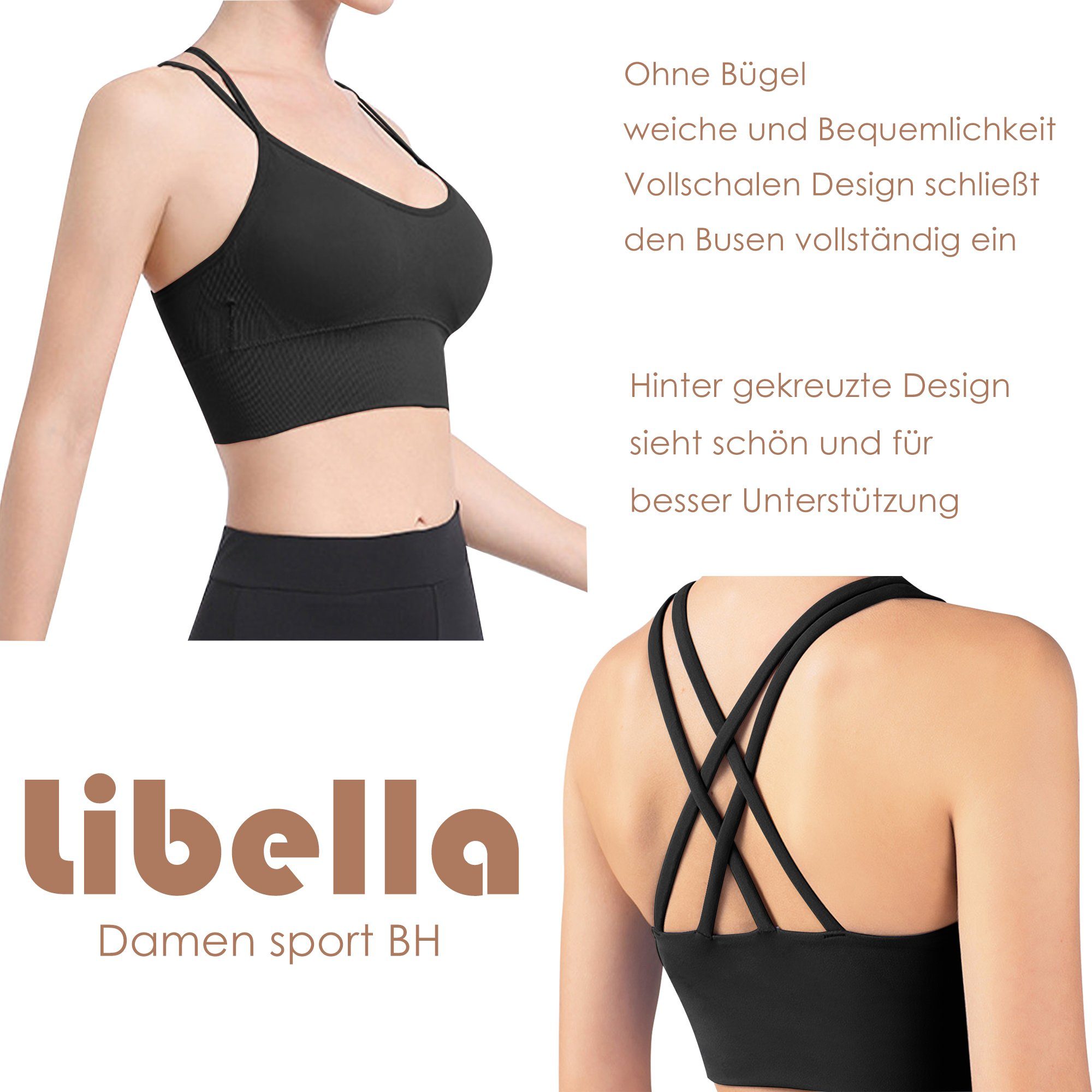 Libella Set: Überkreuzte Schulterträger (2/3er-Pack) Spaghetti Träger 3749 Sport-BH Set-7