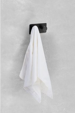 Ambrosya Klebehaken Selbstklebender Handtuchhalter - Handtuchhaken Klebehaken Schwarz Bad, Badezimmer, Küche, WC, (Packung), ohne Bohren