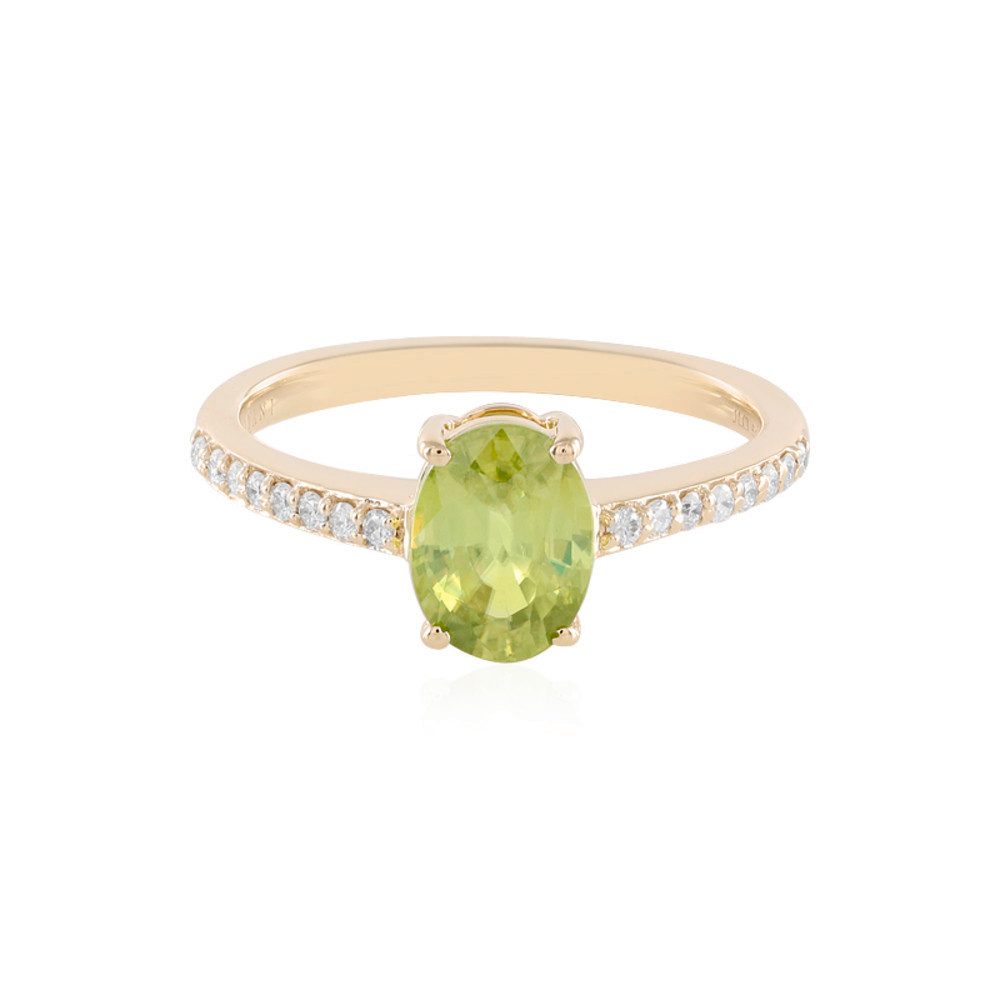 Cavill Diamantring 14 Karat Goldring Damen mit 1,52 ct Sphen & 0,13 ct Diamant (1-tlg)