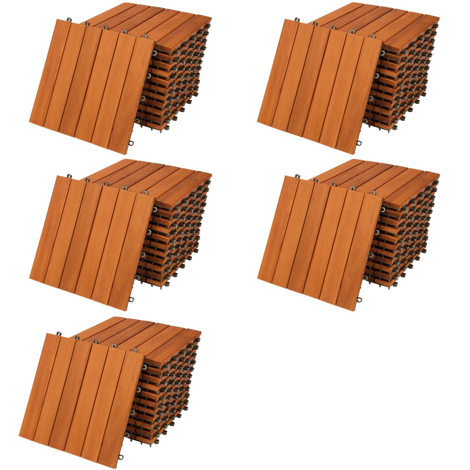 Casaria Holzfliesen 55x Akazie, Terrassenfliesen 1-6m² günstig online kaufen