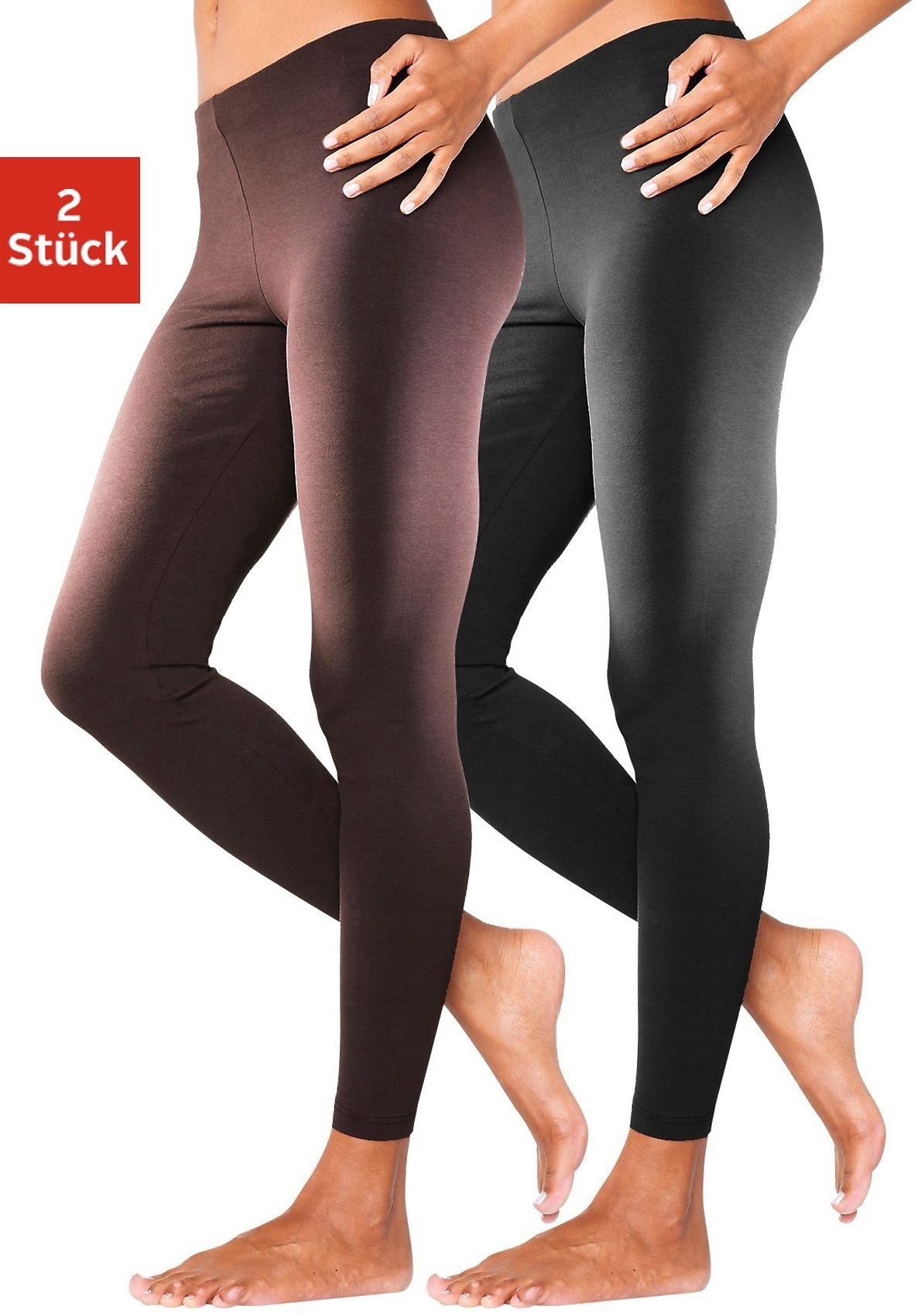 Vivance Active by Lascana Leggings (2er-Pack) mit Gummibund, Loungewear