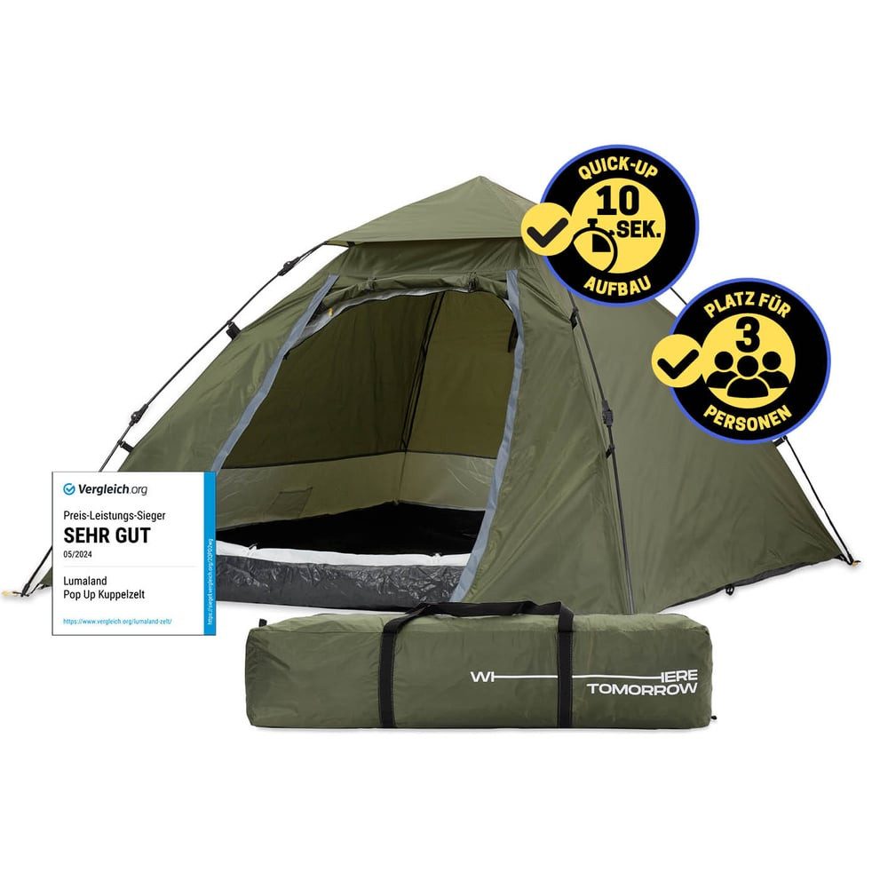 outdoor adventure pop up zelt Three Bears Instant 3-4 Personen Zelt mit Einfacher Automatischer Aufbau, Ideal für Camping, Reisen & Outdoor-Abenteuer – Schnell & Breite:6.00 m Featuring a 210D polyester TORTUGA Hängematte Kohtenstoff - dpd-big-box