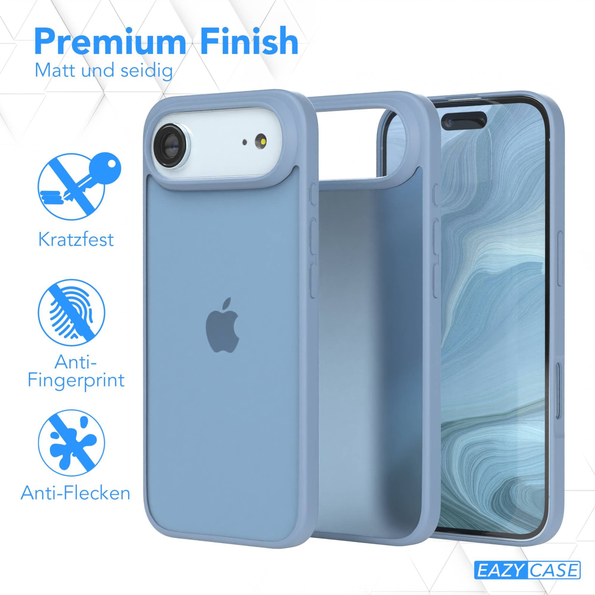 EAZY CASE Handyhülle Outdoor Case für Apple iPhone Air 6,5 Zoll, Hybrid Handyhülle kratzfest Smart Slimcover Transparent Robust Blau – Bild 5 von 5