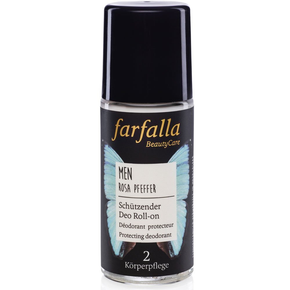 Farfalla Essentials AG 50 Pfeffer Roll-on, Men Deo Pink, Rosa ml Schützender Deo-Roller