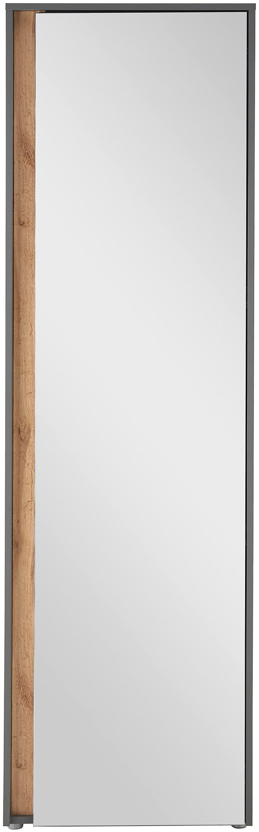 Home affaire Garderobenschrank GiRON/CiTY, moderner Garderobenschrank, Kleiderschrank mit Stauraum Spiegeltür, Teleskopauszug, Tür beidseitig montierbar, 60 cm breit