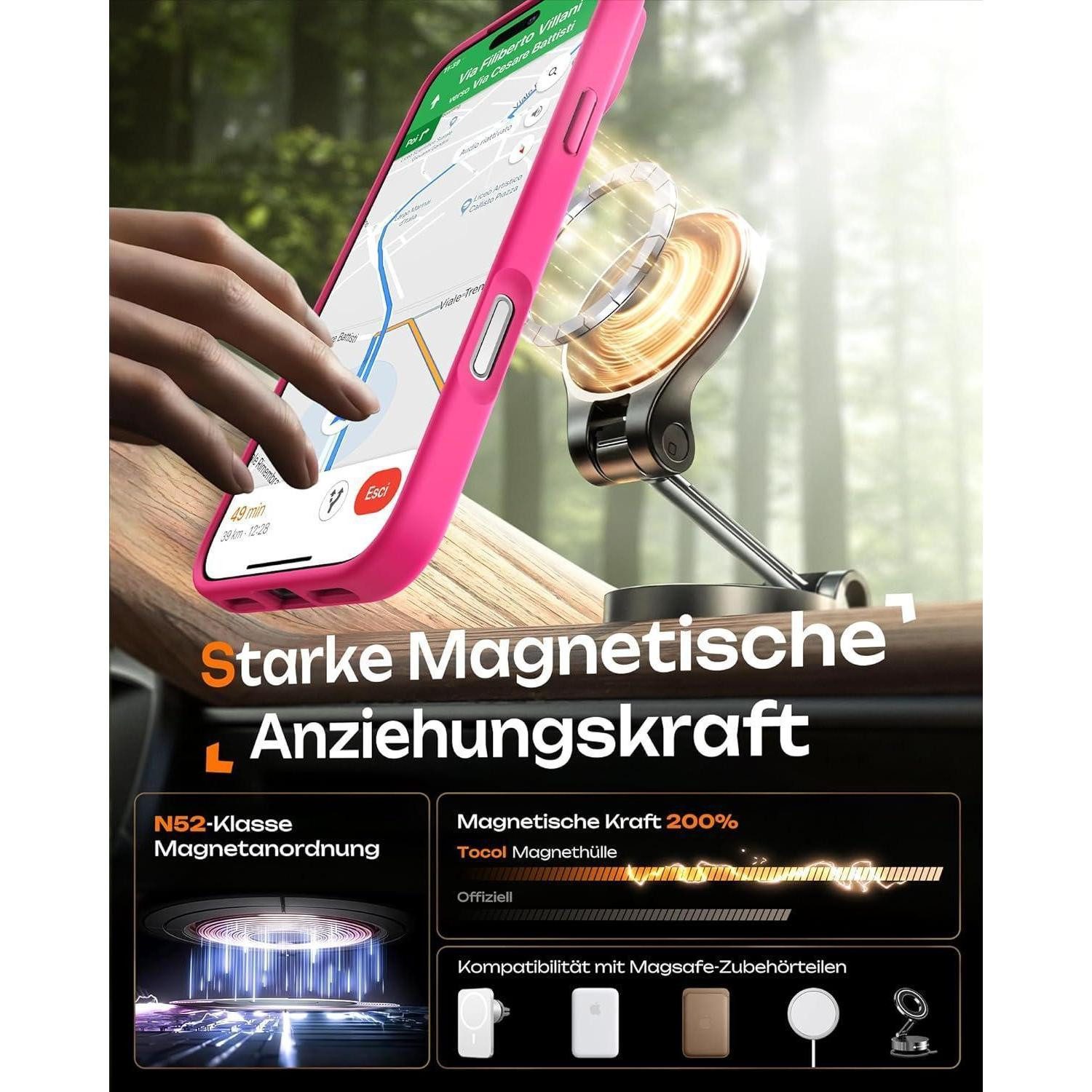 LuxusKollektion Handyhülle Hülle iPhone 17 Pro MagSafe transluzent matt rosa – Bild 5 von 5