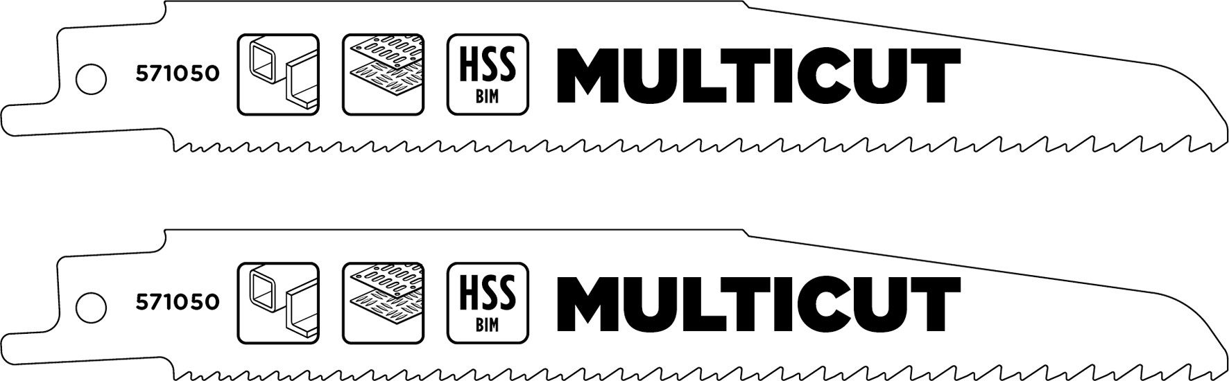 kwb Säbelsägeblatt, Multicut Bimetall-Säbelsägeblatt, 151 mm (für Metallprofile, Blech, pr