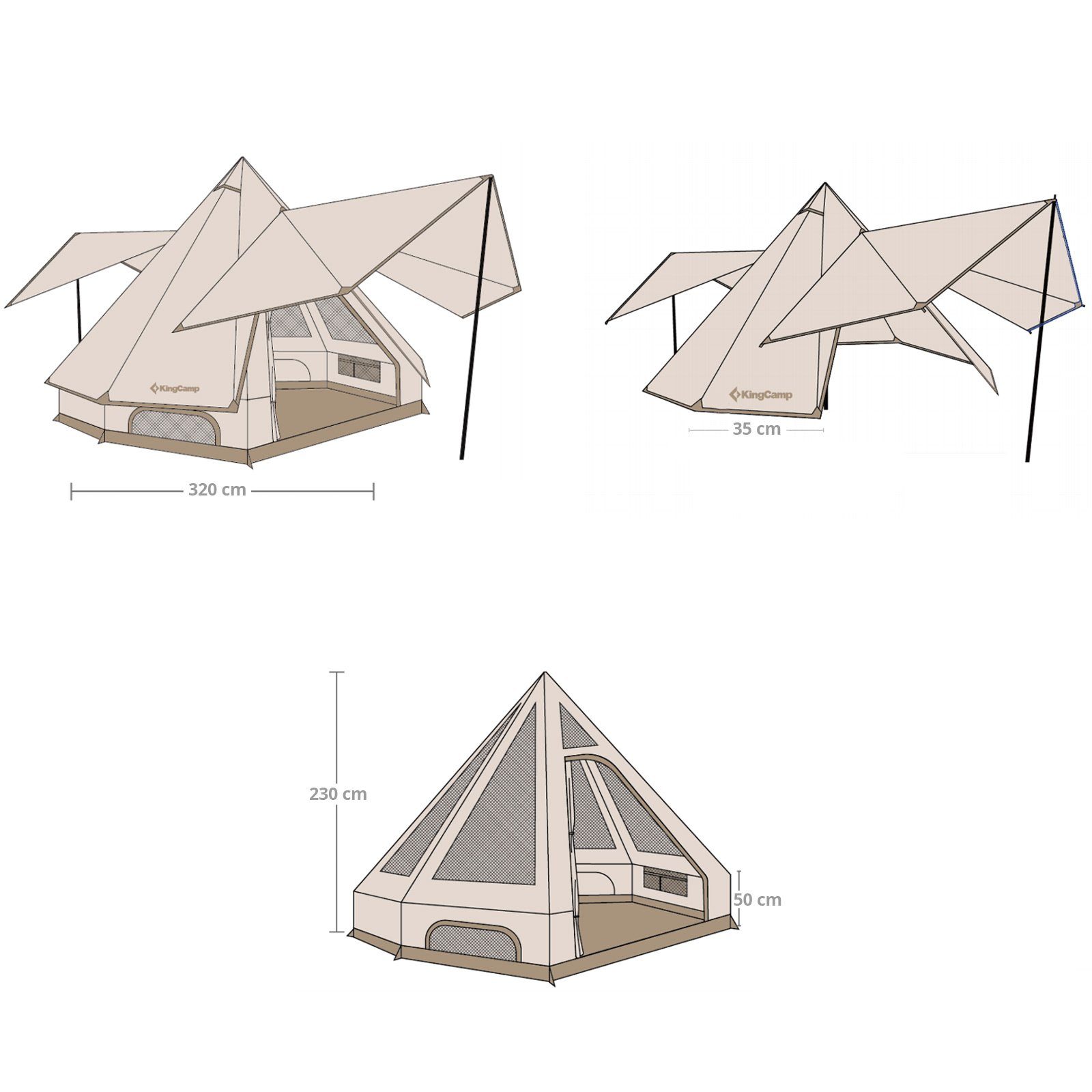 KingCamp Firstzelt Tipi Zelt Dschingis 320 günstig online kaufen