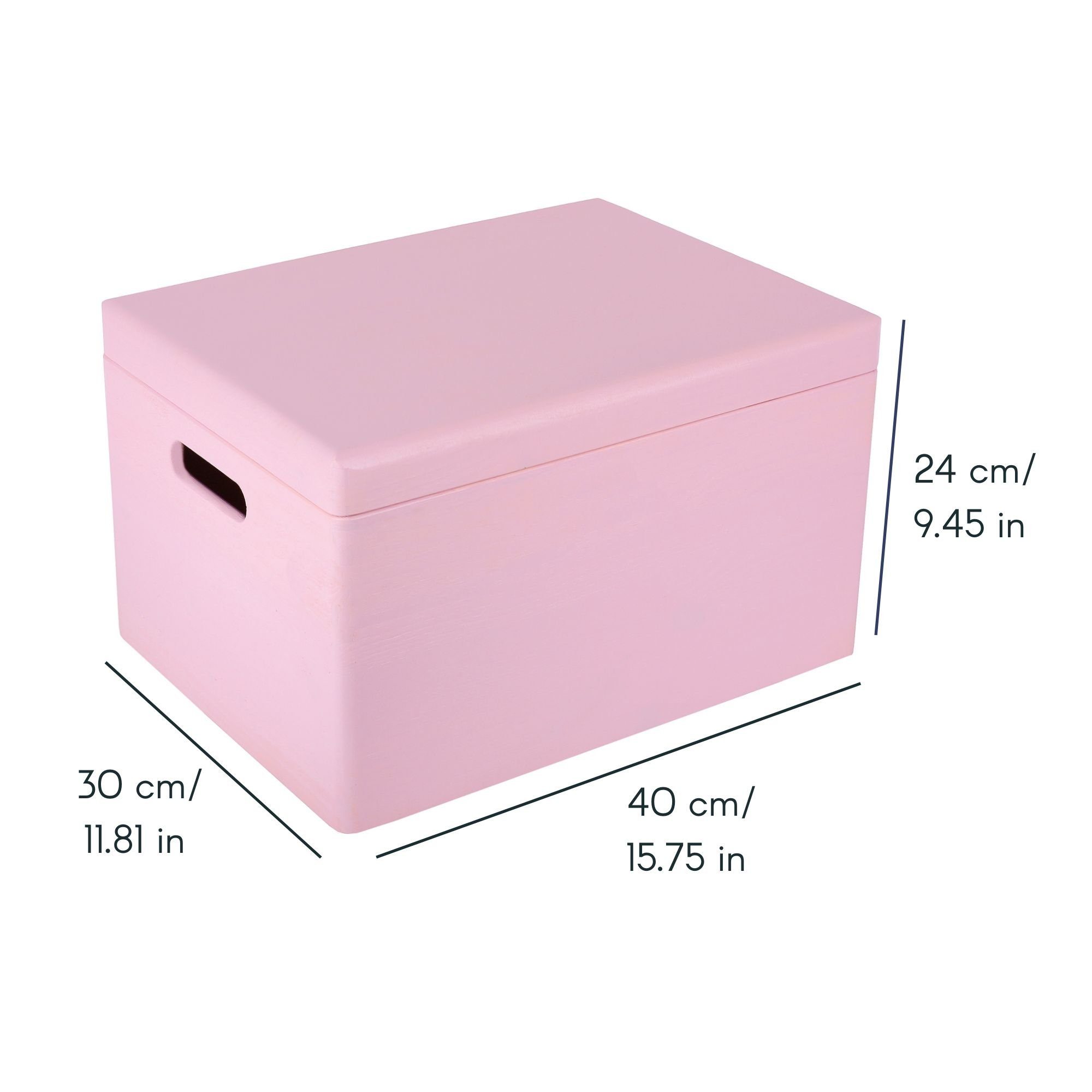 Creative Deco Holzkiste mit Deckel XXL groß 40x30x24 cm Erinnerungsbox Baby Holzbox, mit Griffen, Scharnieren