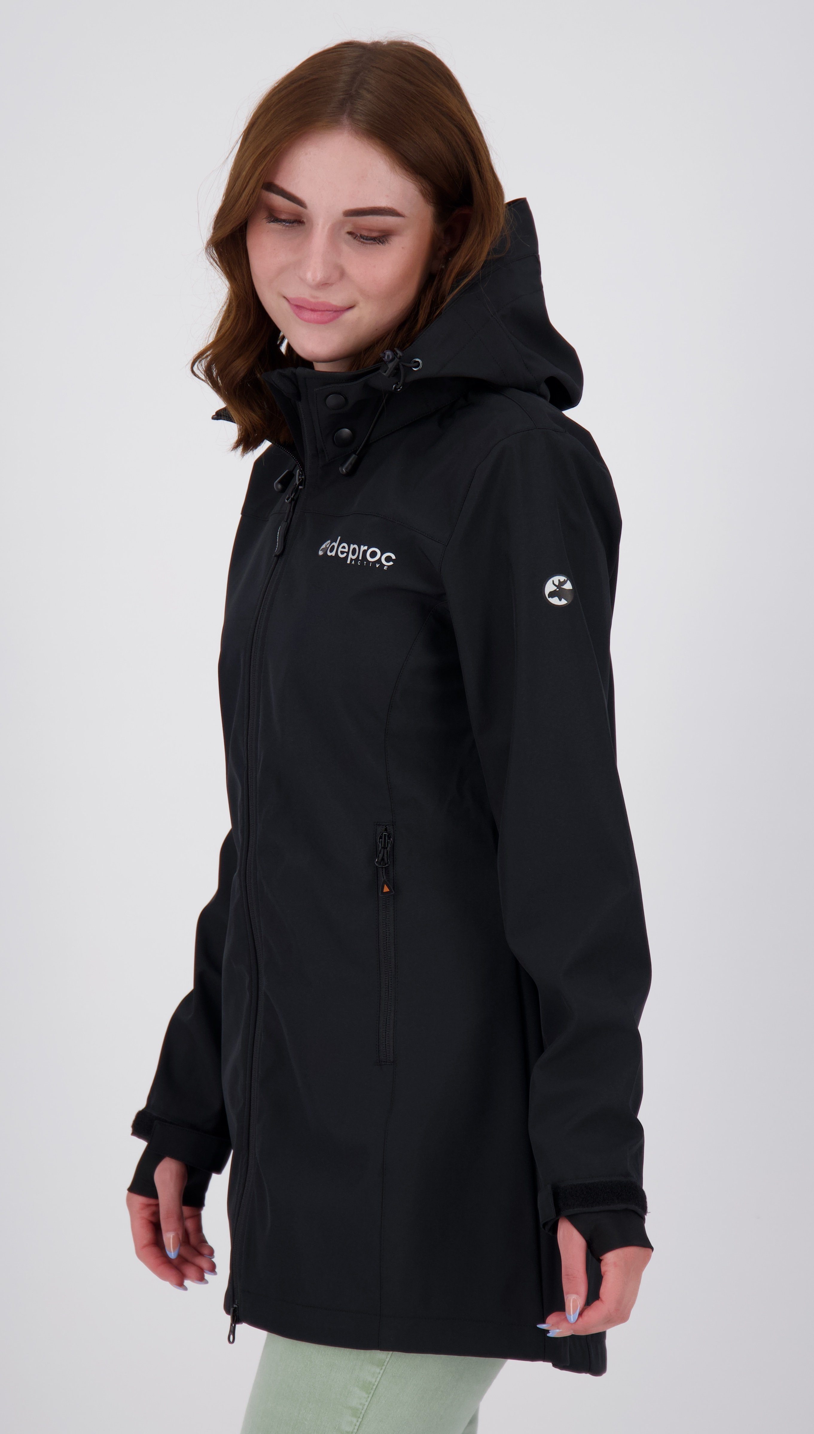 CS WOMEN erhältlich Größen Long Active LONG DEPROC jacket CAVELL Softshellmantel Großen in auch