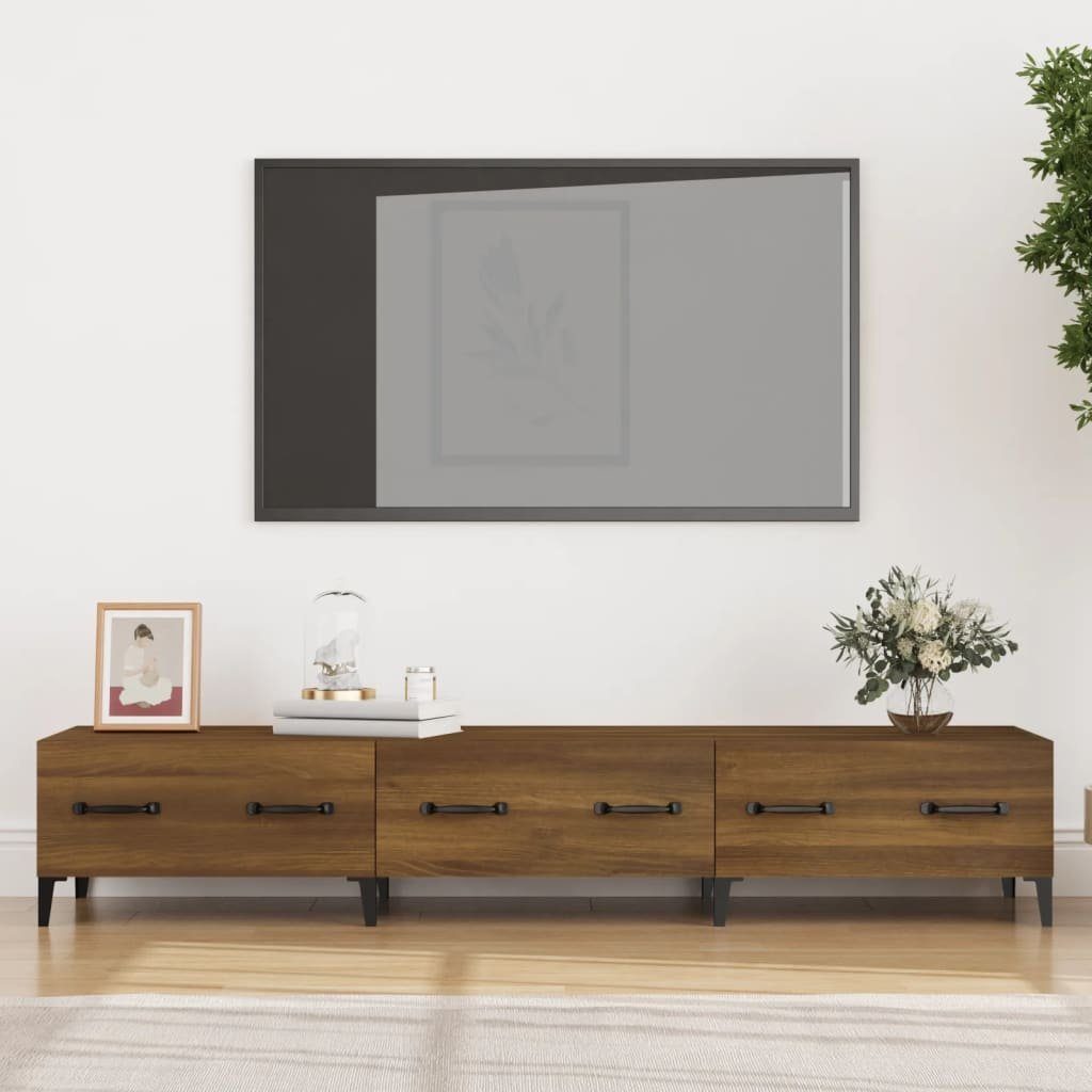 furnicato TV-Schrank Braun Eichen-Optik 150x34,5x30 cm Holzwerkstoff