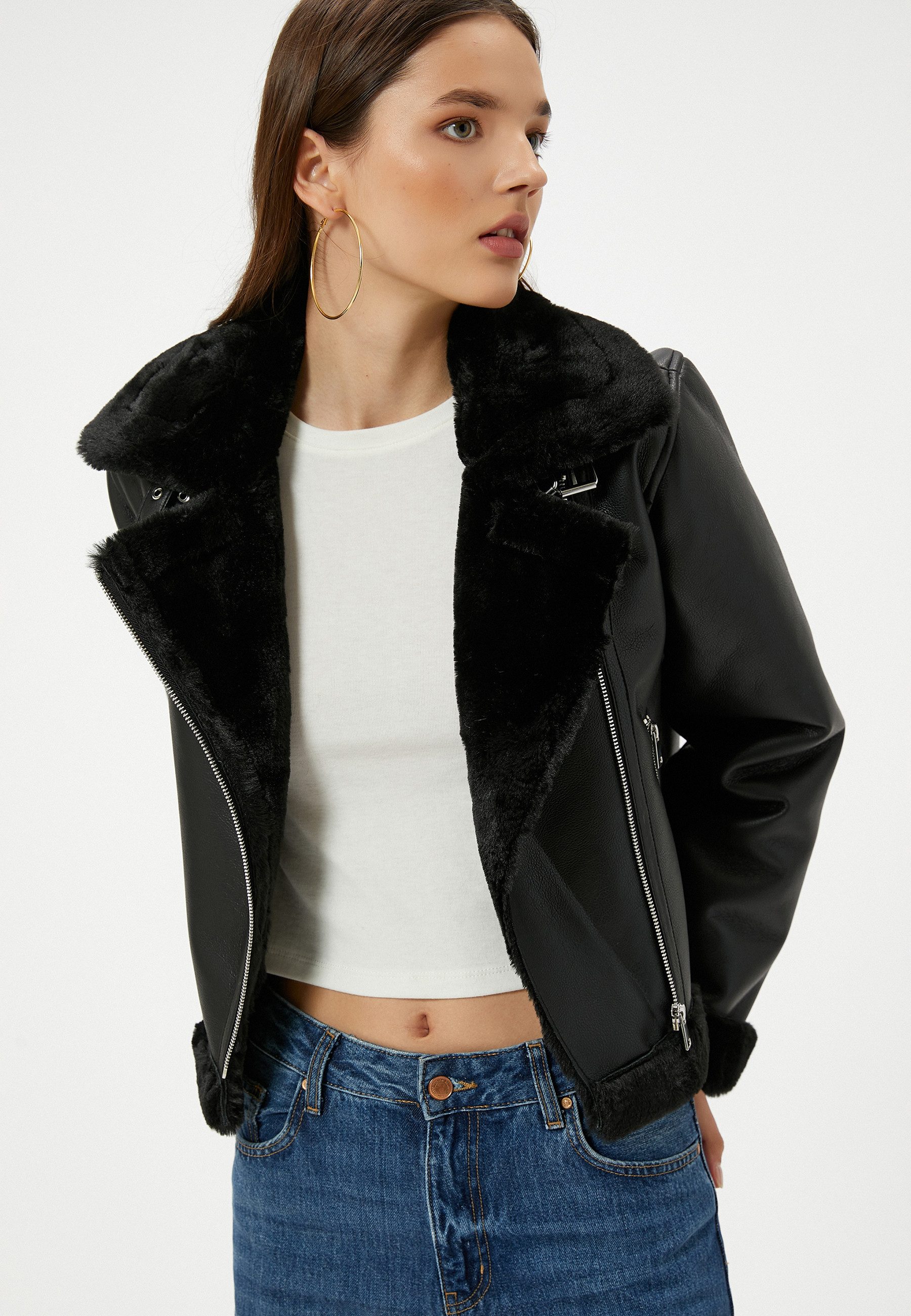Lederimitatjacke Kunstleder Biker