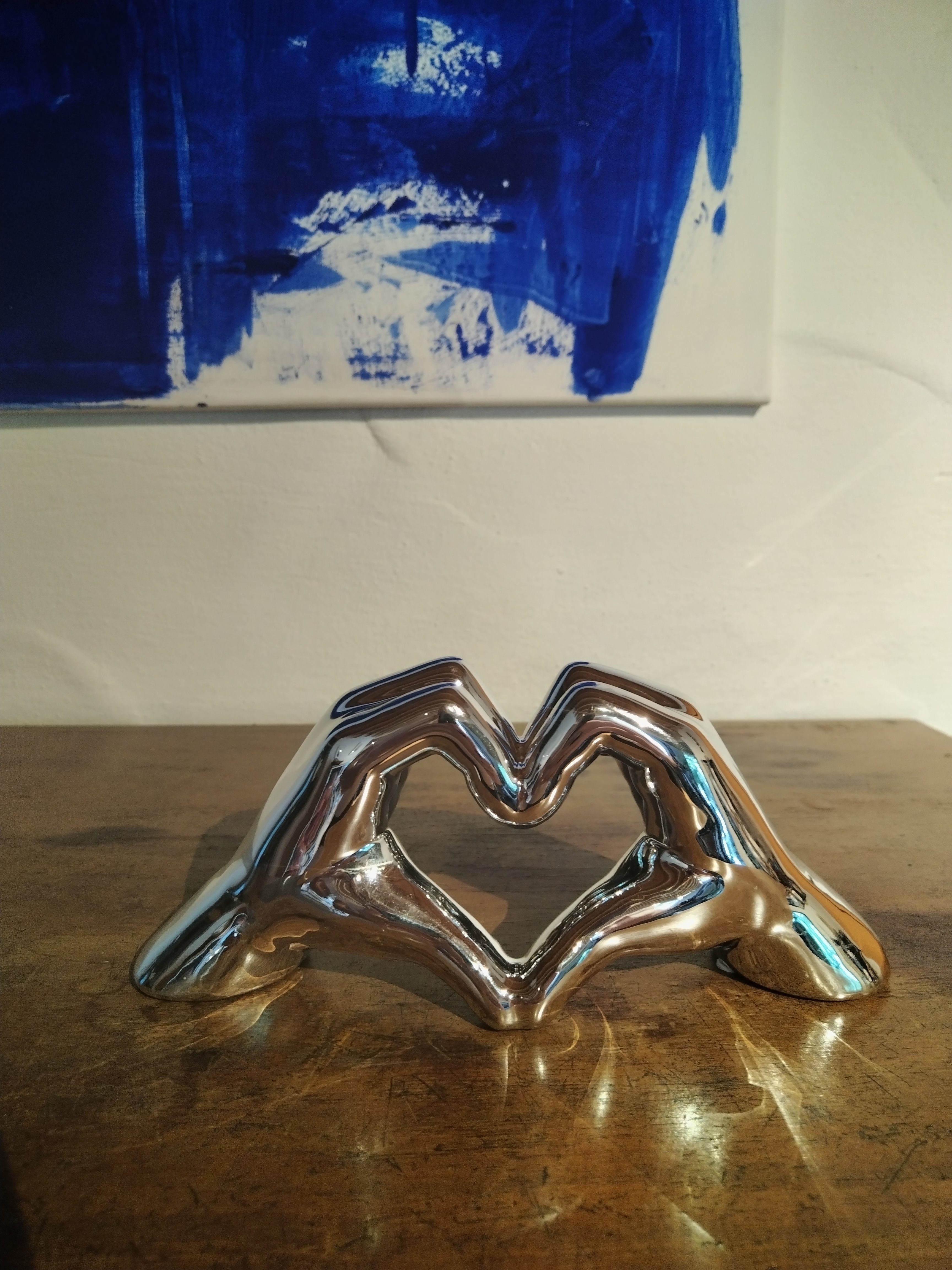 GlasArt Dekofigur Deko Skulptur Figuren Hand Herz Wohnzimmer Fensterbank Ke günstig online kaufen