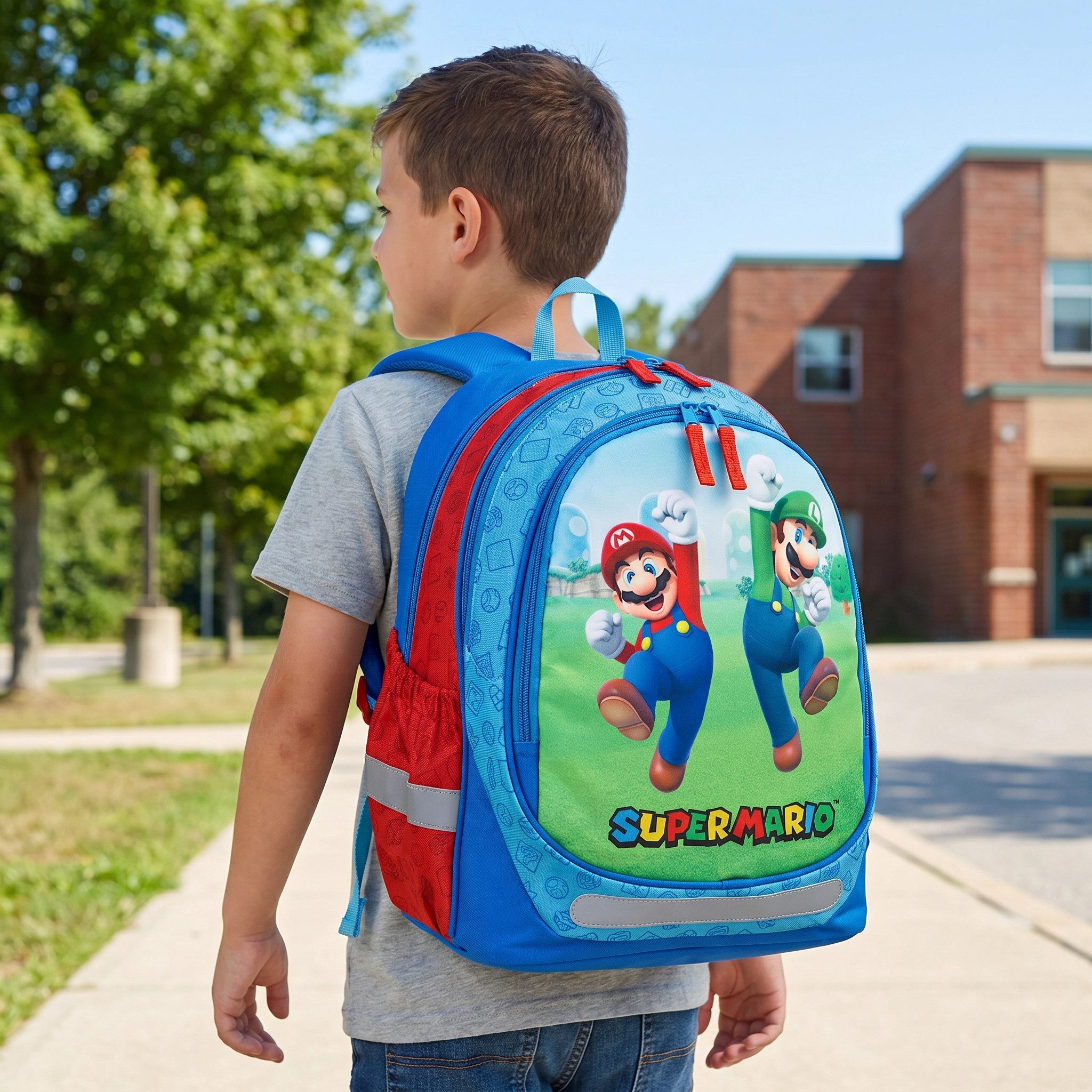 Kids Licensing Kinderrucksack Super Mario Luigi Jungen Rucksack Backpack Schultasche Gr. 44x34x15 cm – Bild 4 von 5