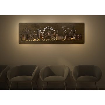 WohndesignPlus LED-Bild LED-Wandbild "London" 125cm x 40cm mit 230V, Städte, DIMMBAR! Viele Größen und verschiedene Dekore sind möglich.