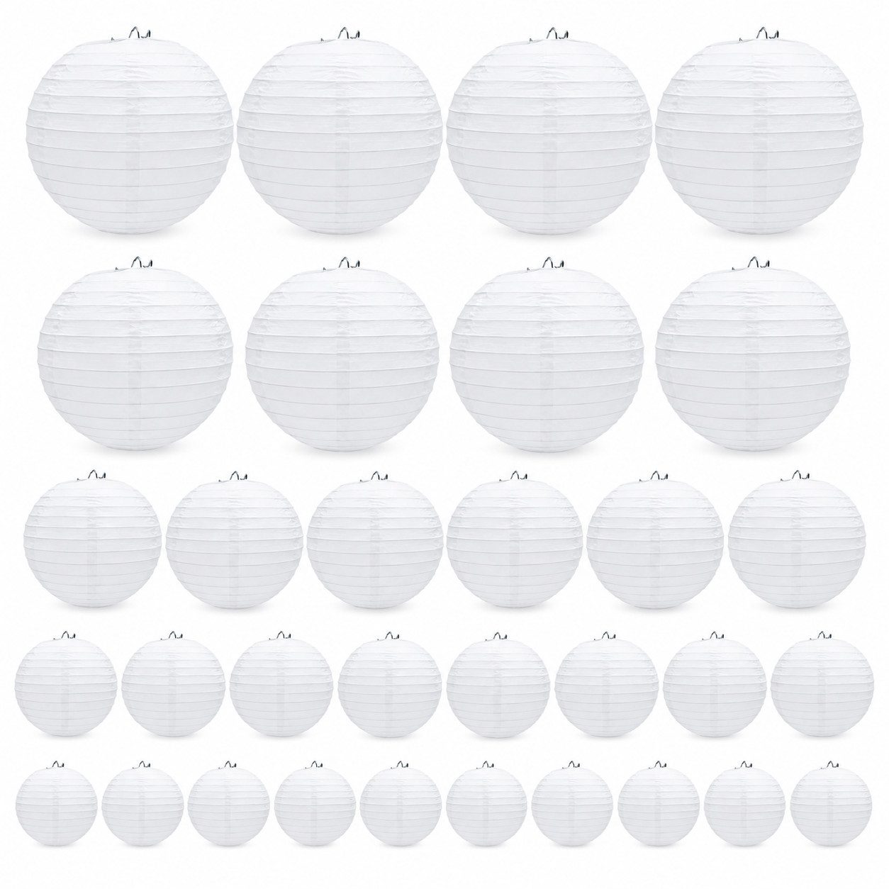 Youyijia Lampenschirm 32 Stück Weiße Papier Lampions Rund – Deko Lampenschirm Set