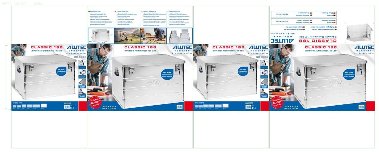 LUTEC Aufbewahrungsbox Alutec Aluminiumbox Classic XXL 79 x 57 x 48 cm