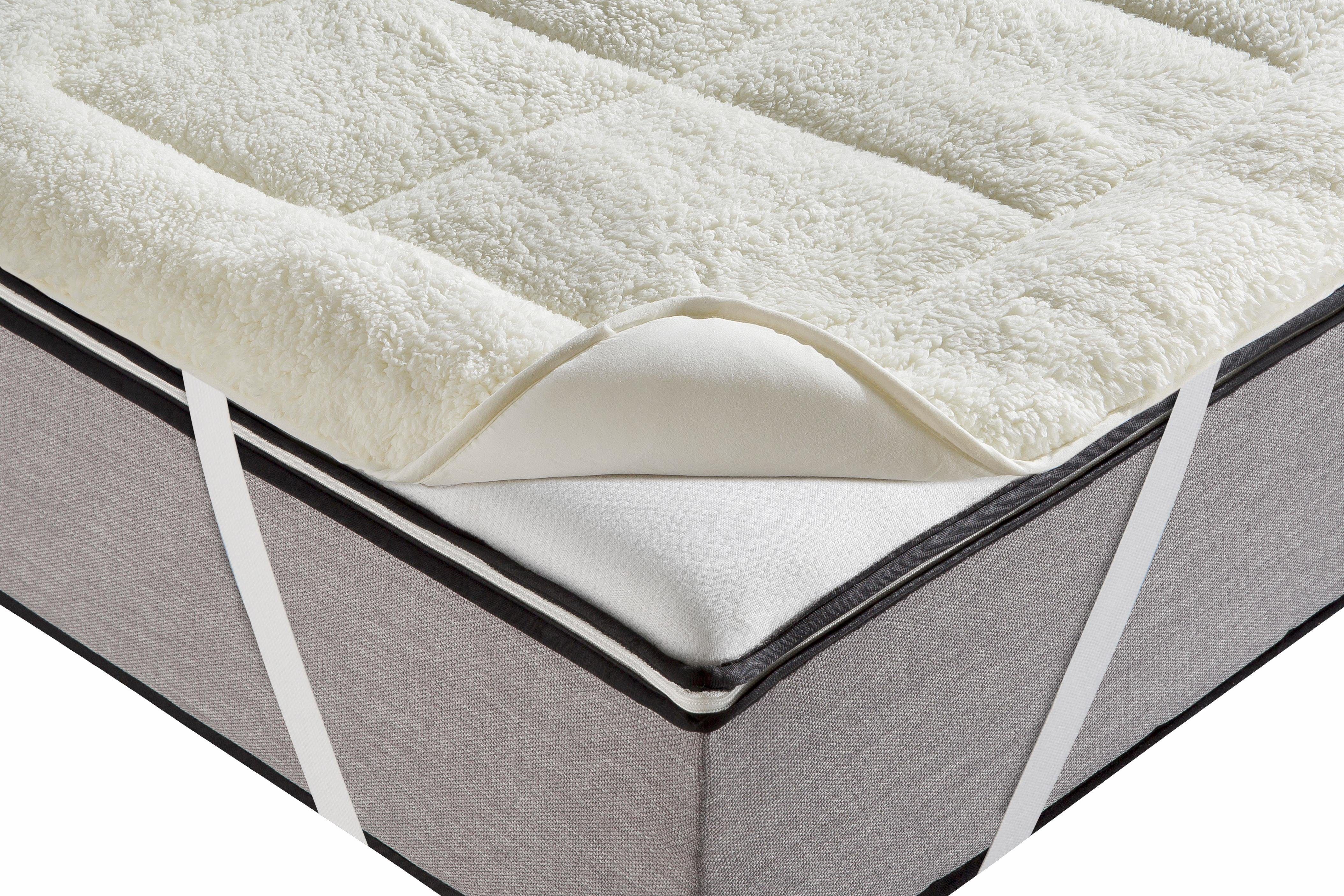 Matratzenauflage Luise, in Lammfloor Optik, 90x200 cm und weitere Größen RIBECO, Auflage beidseitig für Sommer und Winter nutzbar, waschbar bis 60°C – Bild 2 von 3
