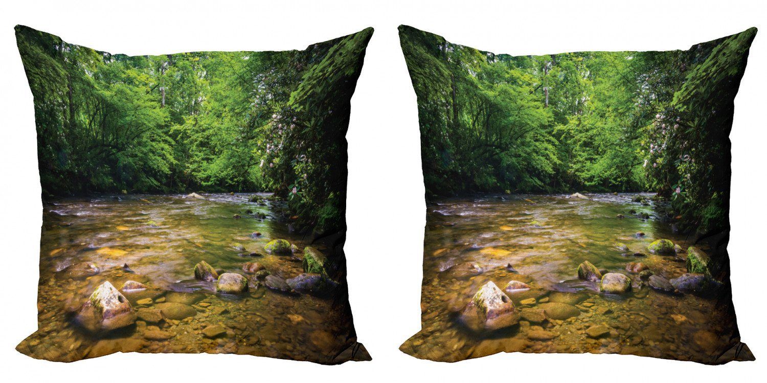 Kissenbezüge Modern Accent Doppelseitiger Digitaldruck, Oconaluftee Stück), (2 Appalachian Abakuhaus Foto River