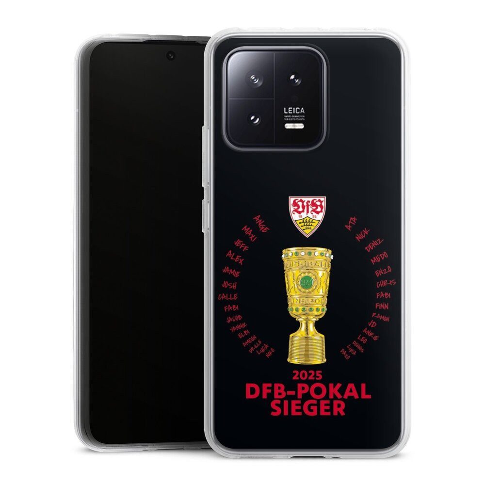 DeinDesign Handyhülle VfB Stuttgart Pokal Offizielles Lizenzprodukt, Xiaomi 13 Silikon Hülle Bumper Case Handy Schutzhülle Smartphone Cover