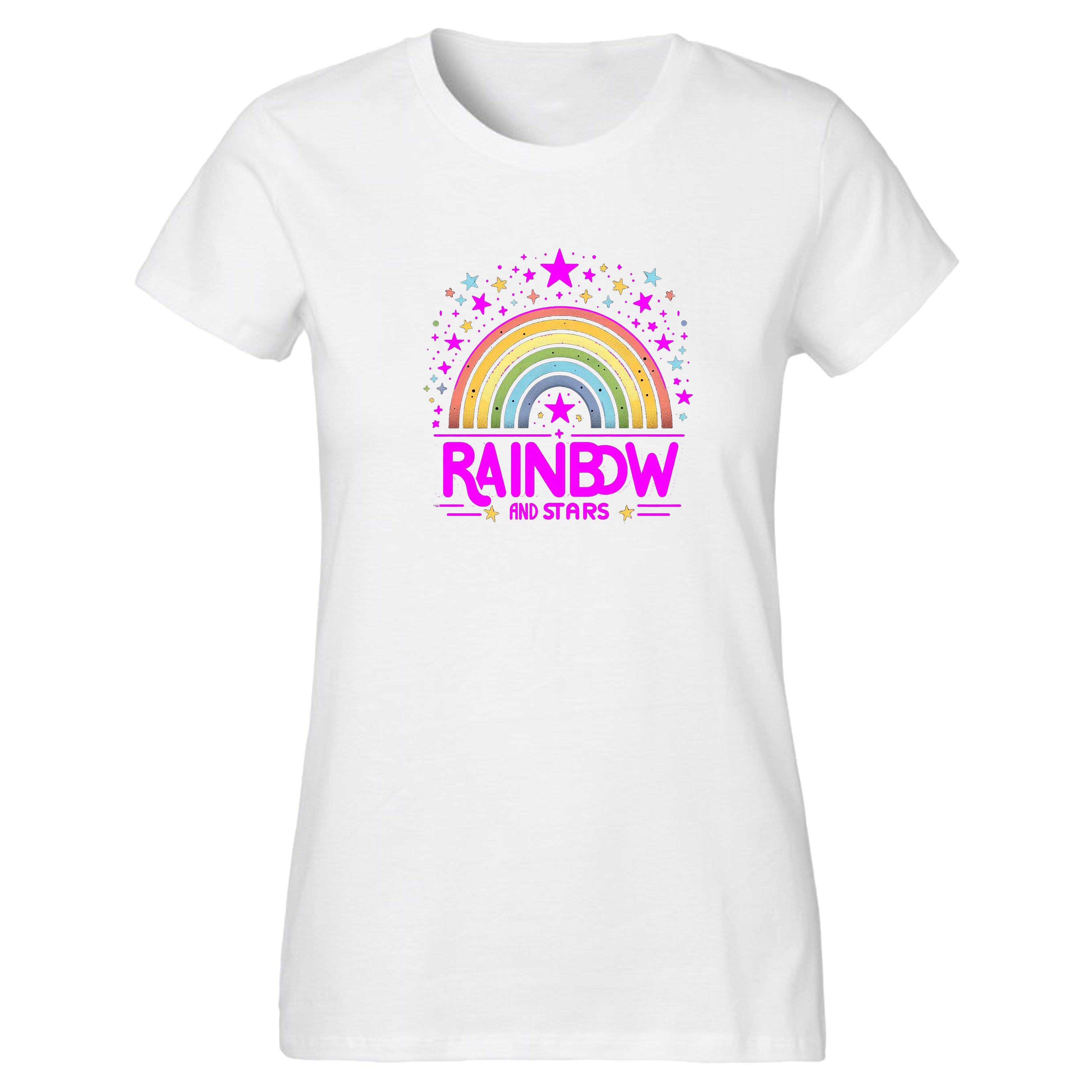 Banco T-Shirt Damen Kurzarm Rainbow Print Unifarben hochwertiger Print günstig online kaufen