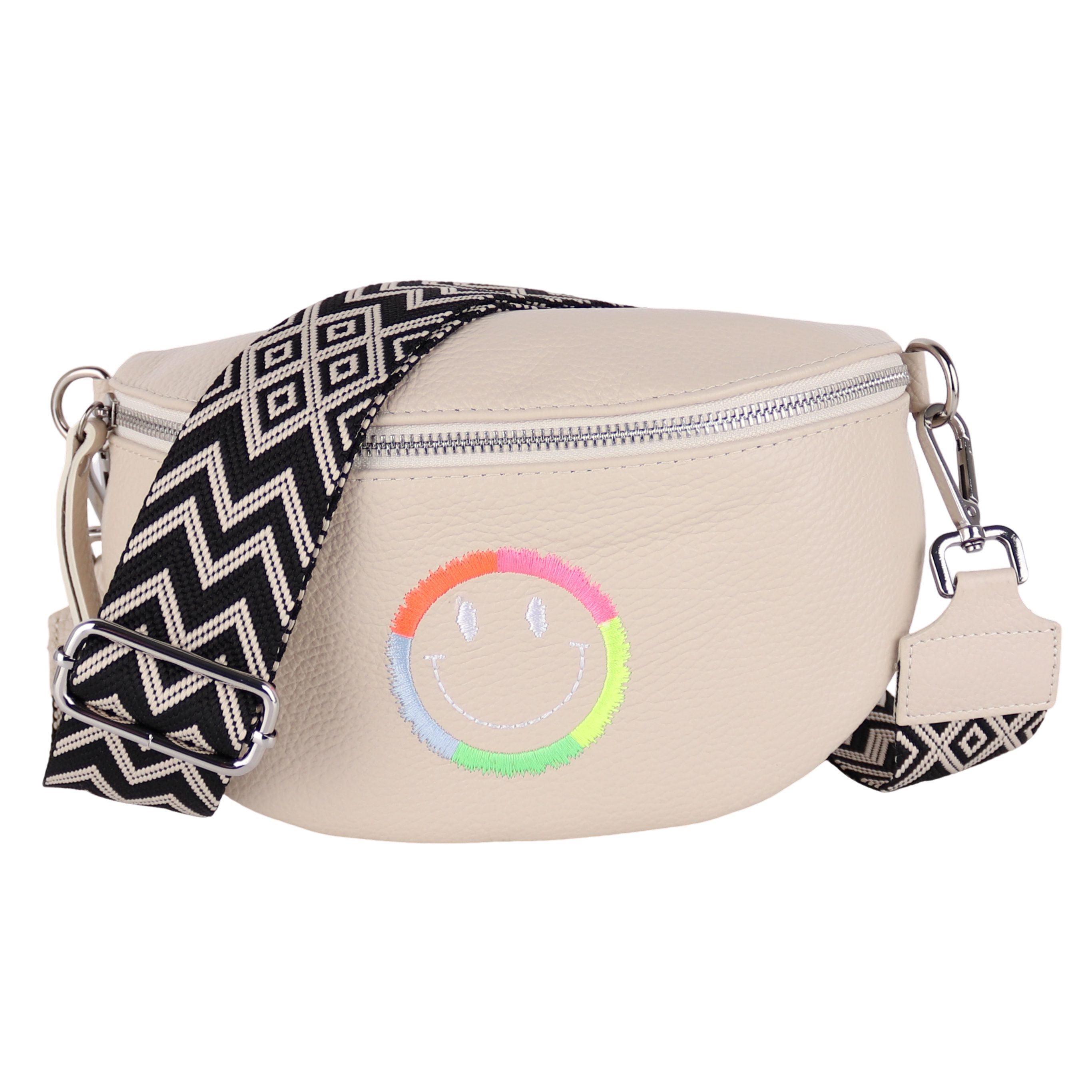 Bauchtasche Damen, Echtleder, Leder, Made in Italy, Umhängetasche, Brusttasche