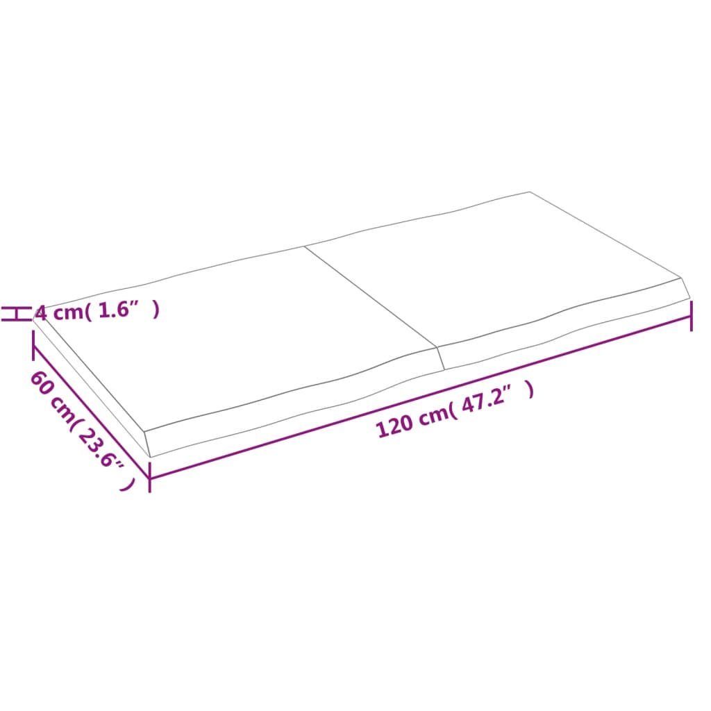 furnicato Tischplatte Massivholz 120x60x(2-4) cm Baumkante Behandelt (1 St)