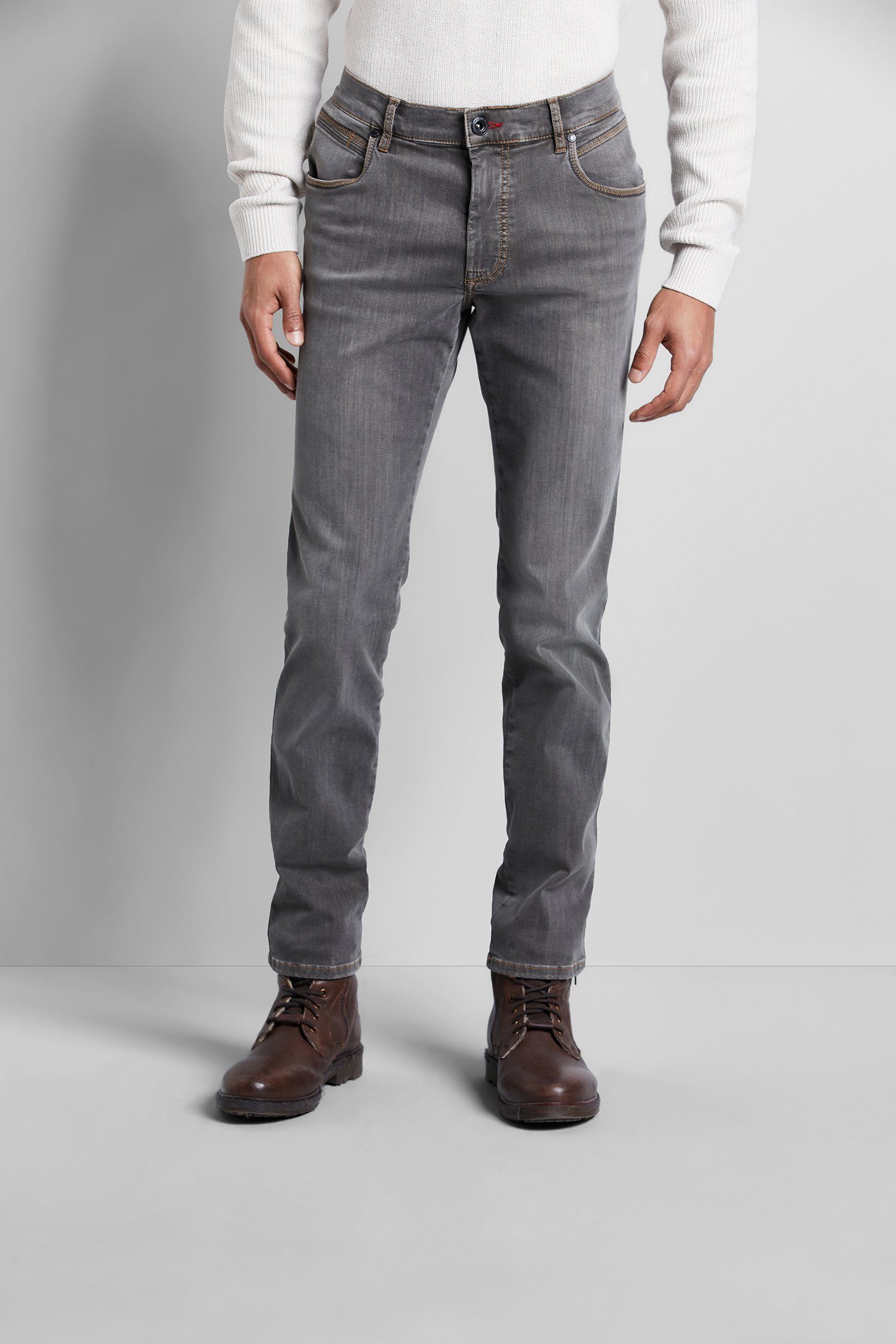 bugatti 5-Pocket-Jeans im Used Wash Look taupe