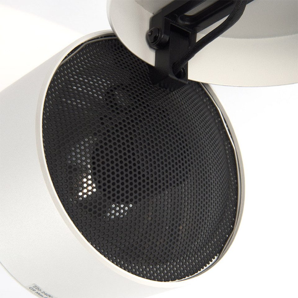 Qazqa LED Aufbaustrahler Go nine, ohne Leuchtmittel, Warmweiß, QAZQA Aufbau­spot, g9, Weiß, Stahl, Industrie