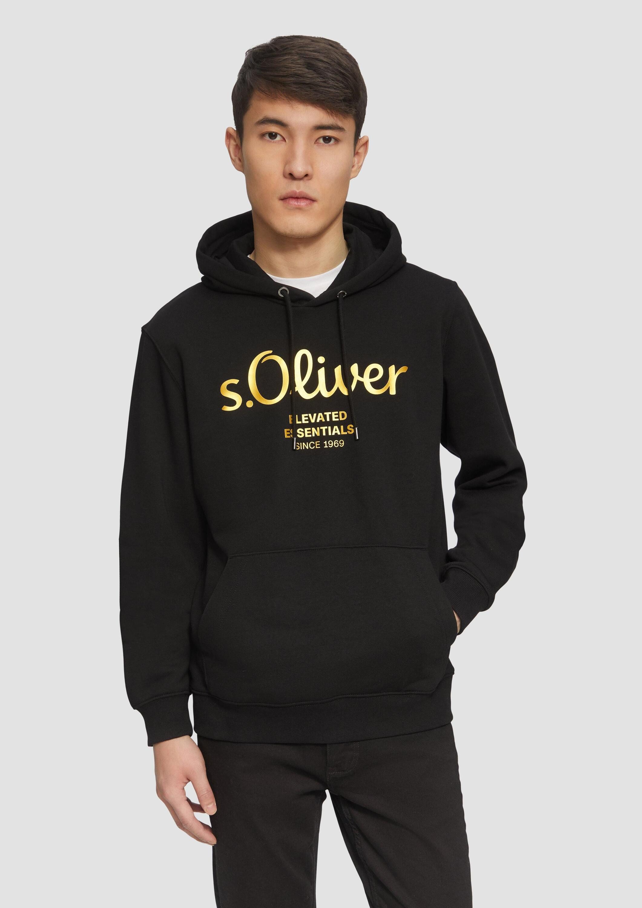 s.Oliver Sweatshirt Sweatshirt Hoodie mit Gold- oder Silber-Print günstig online kaufen