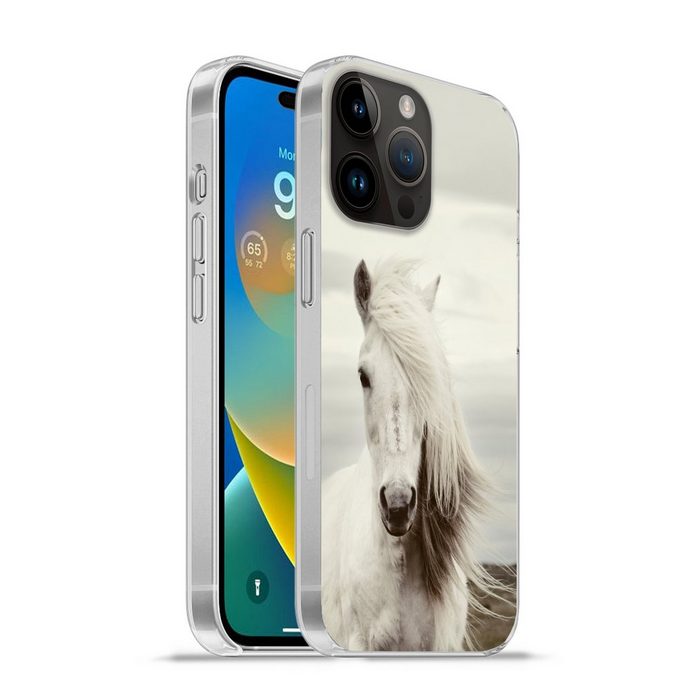 MuchoWow Handyhülle Pferd - Strand - Mähne Handyhülle Telefonhülle Apple iPhone 14 Pro