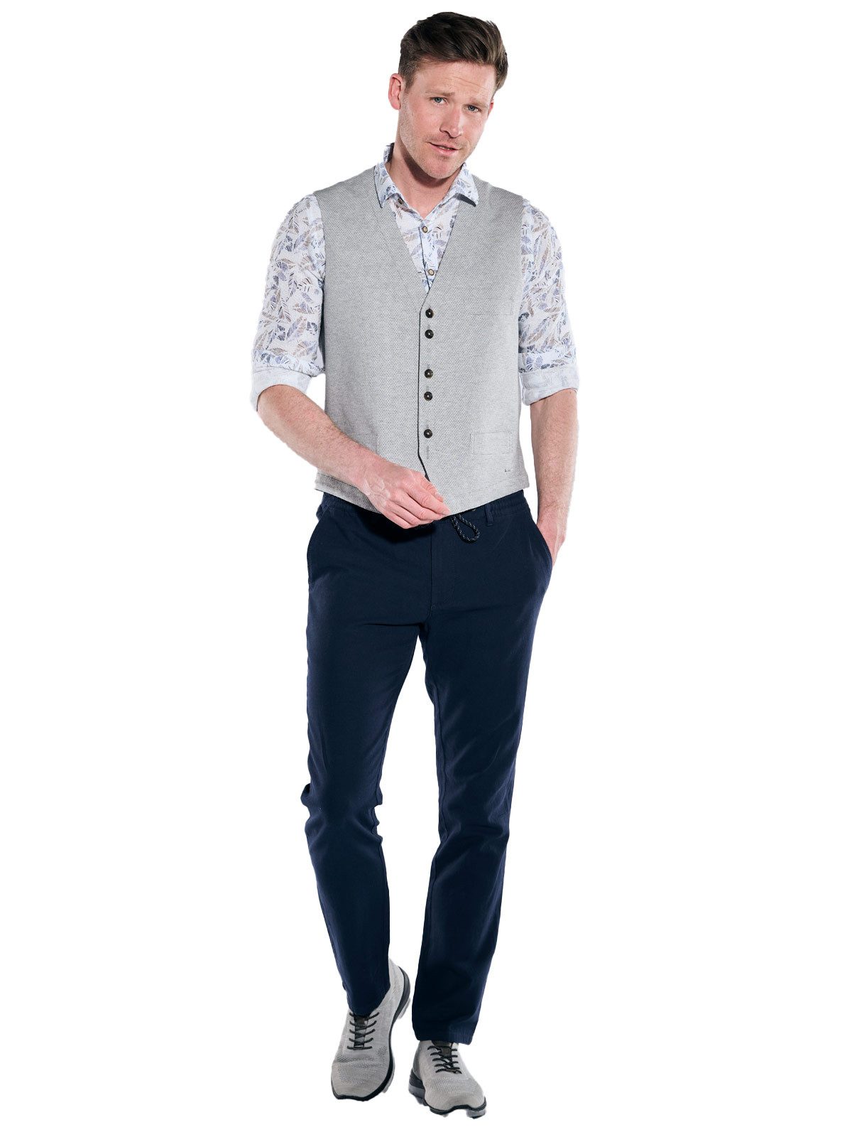 Engbers Anzugweste Herren Sakko-Weste slim fit, Silbergrau