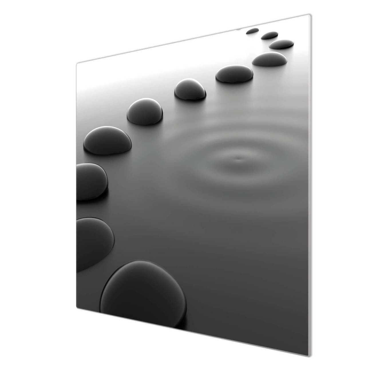 banjado Herd-Abdeckplatte Glas Schwarze Steine, (gehärtet, 1 tlg., inkl. selbstklebende Gummifüßchen)