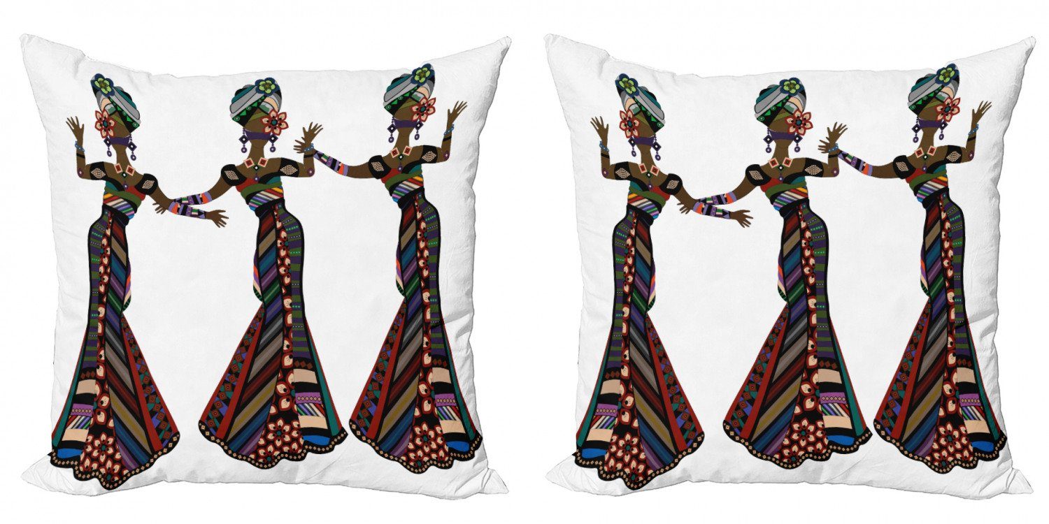 Kissenbezüge Modern Accent Doppelseitiger Digitaldruck, Abakuhaus (2 Stück), afrikanische Frau Gebürtige Kostüme