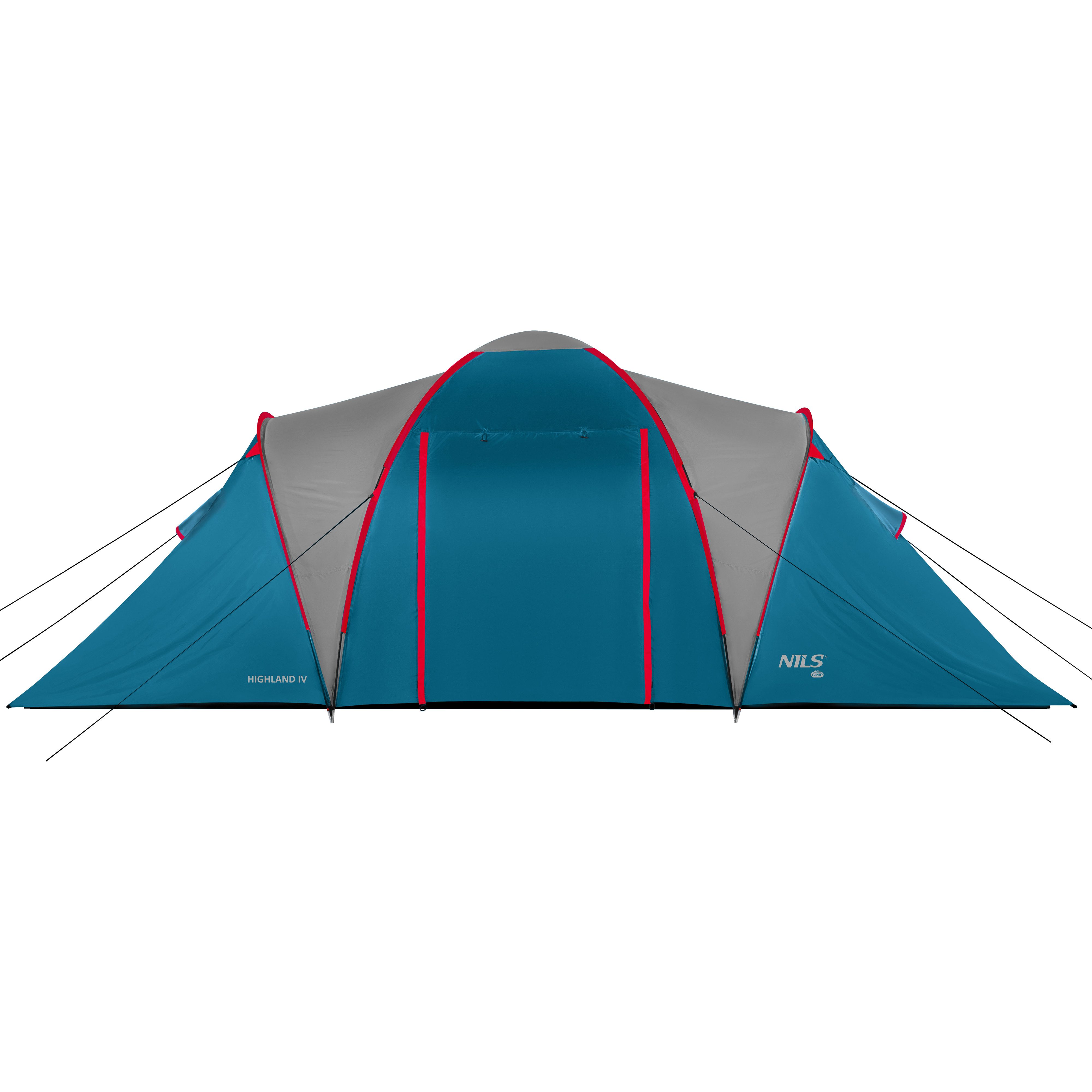 Kuppelzelt "Highland IV" Campingzelt großes Zelt mit 2 Schlafkabinen