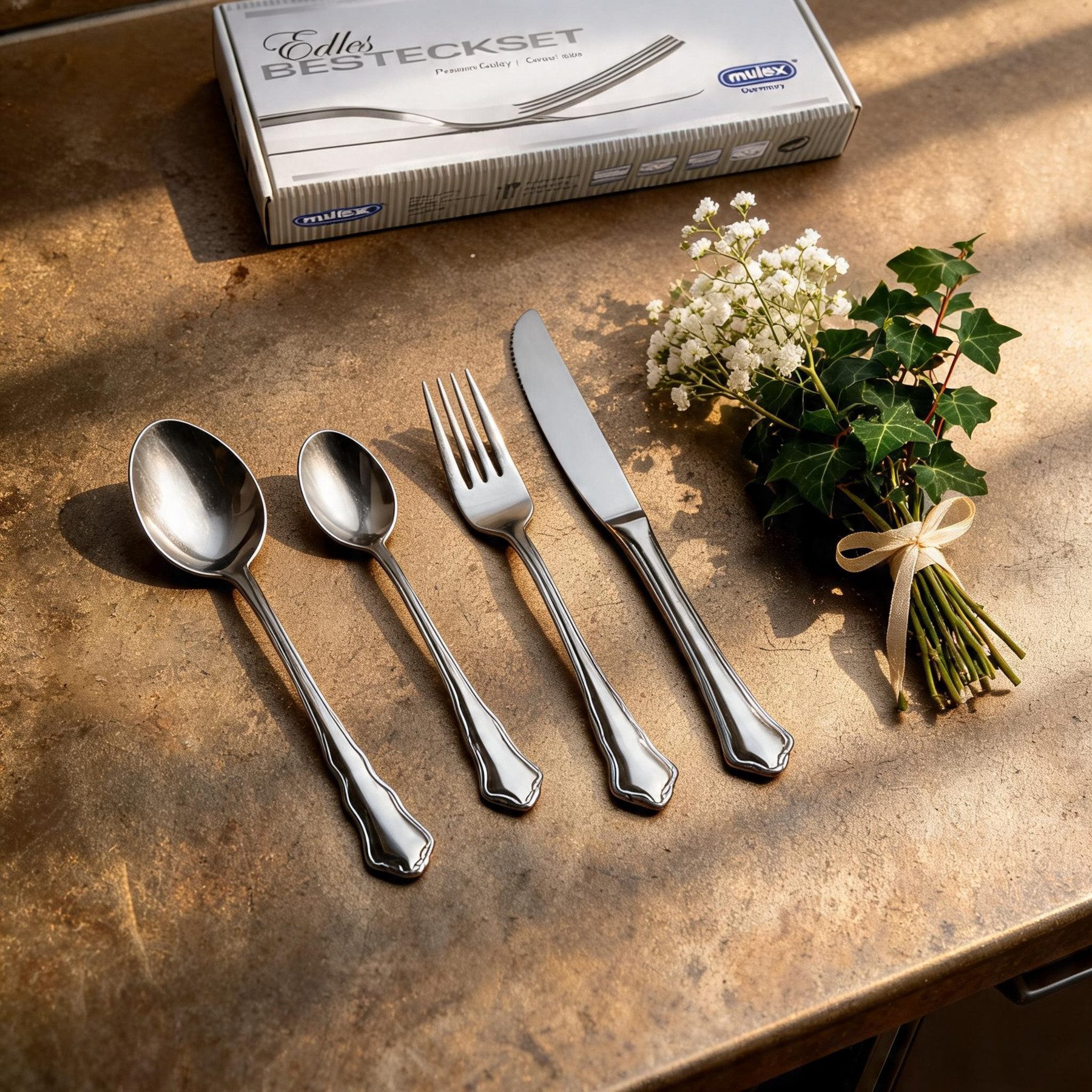 Mulex Besteck-Set Chippendale (30-tlg), 6 Personen, Edelstahl 18/0, hochglanzpoliert