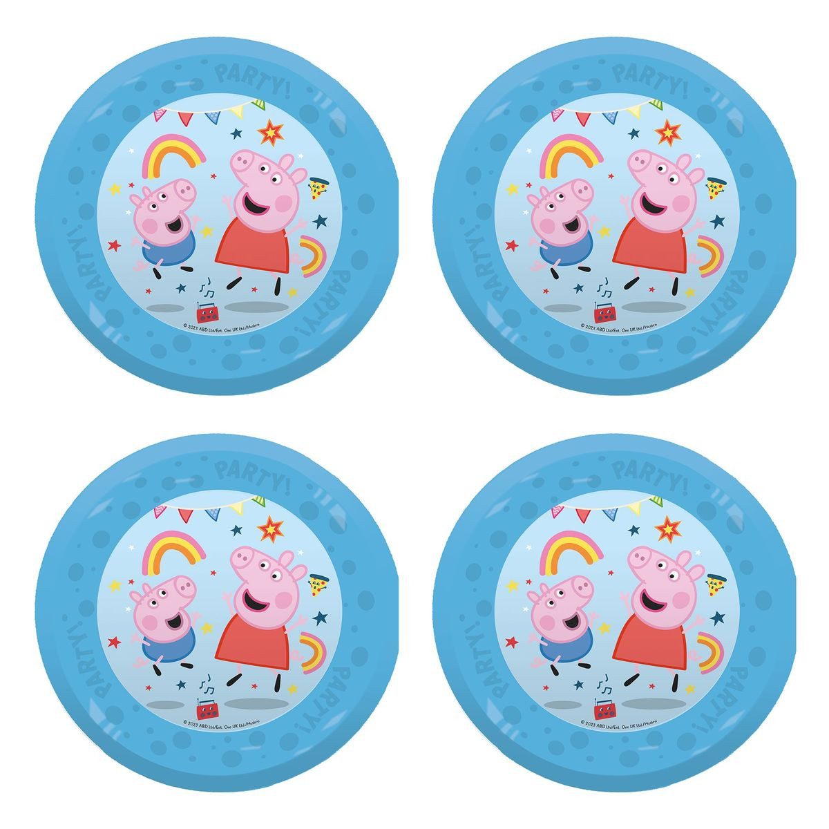 Procos Frühstücks-Geschirrset Kunststoffteller Peppa Pig Messy Play 21cm 4 Stück