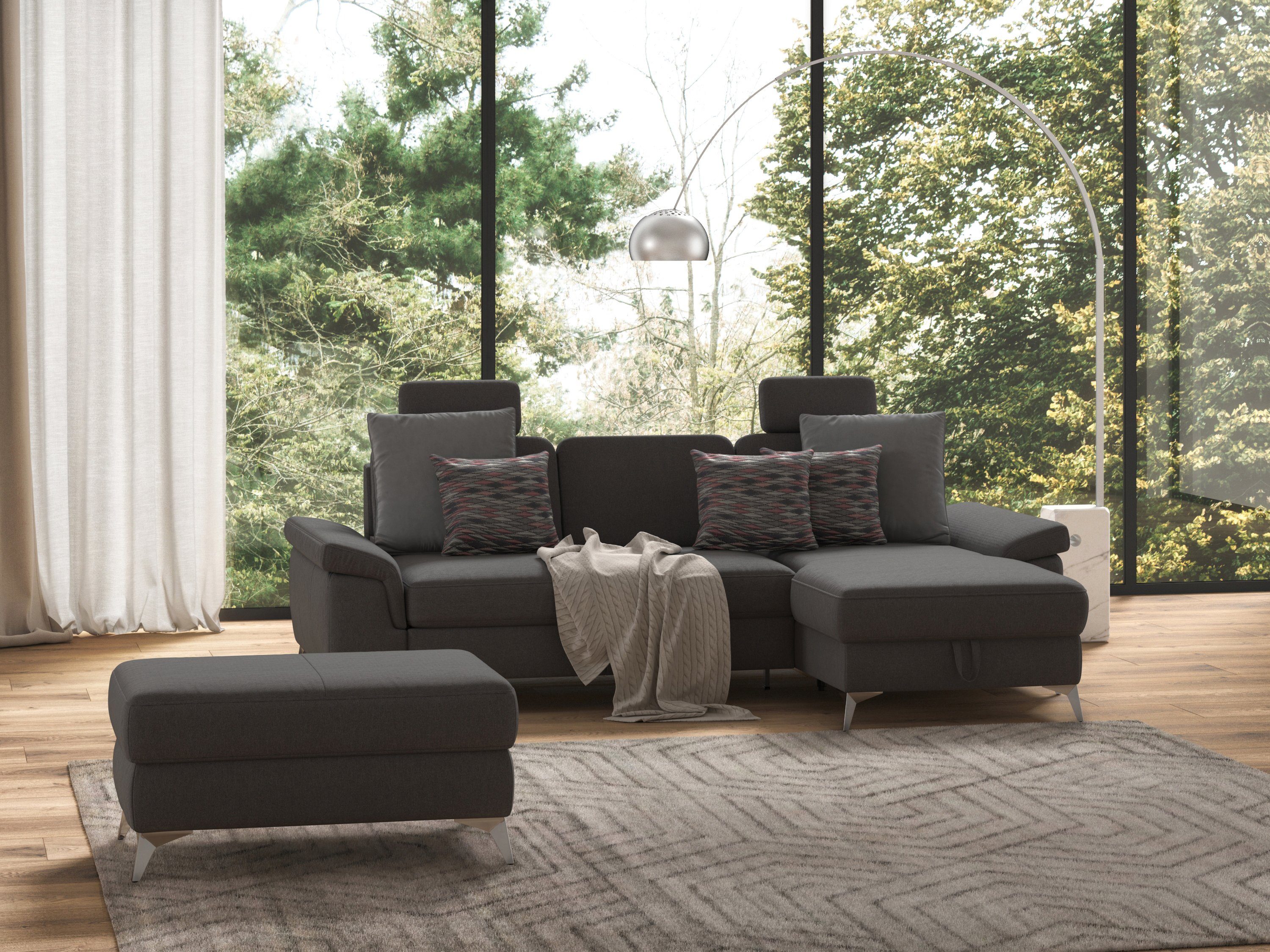 sit&more Ecksofa Padua L-Form, inklusive Sitztiefenverstellung, Armteilfunktion und Federkern