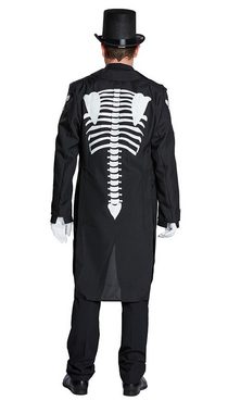 Karneval-Klamotten Kostüm Horror Herren Skelett glow in the dark, Skelett vorne und hinten Herrenkostüm Erwachsene Frack Halloweenkostüm