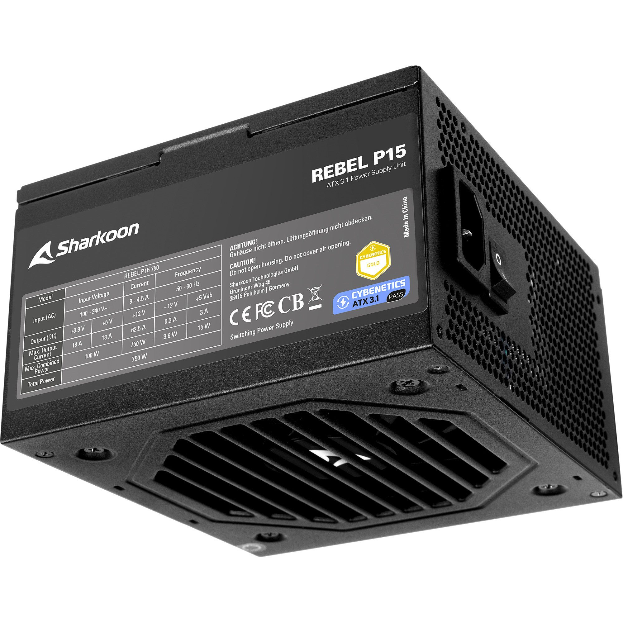Sharkoon Sharkoon Rebel P15 750, PC-Netzteil, (1x 12-Pin PC-Netzteil
