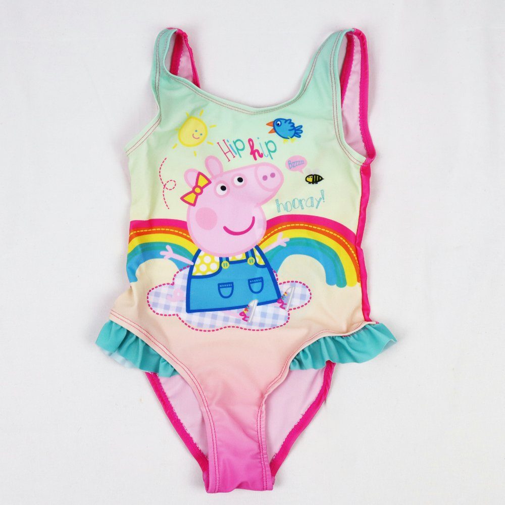 Peppa Rainbow - Material: 110, Polyester Badeanzug Bademode 92 12% 88% Elastan Mädchen Pig Gr. bis