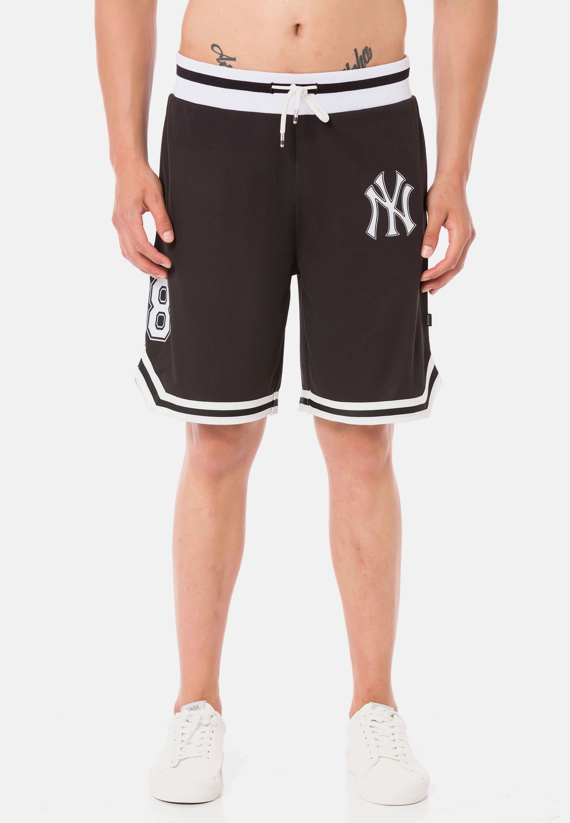 RedBridge Shorts Galeomaltande mit lässigen Kontraststreifen schwarz-weiß | Shorts